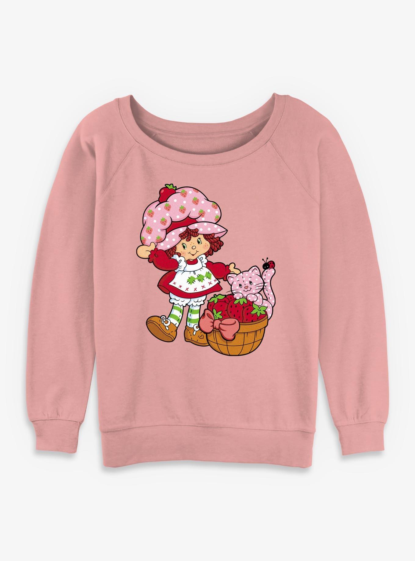 Strawberry Shortcake Custard Basket Womens Slouchy Sweatshirt, , hi-res