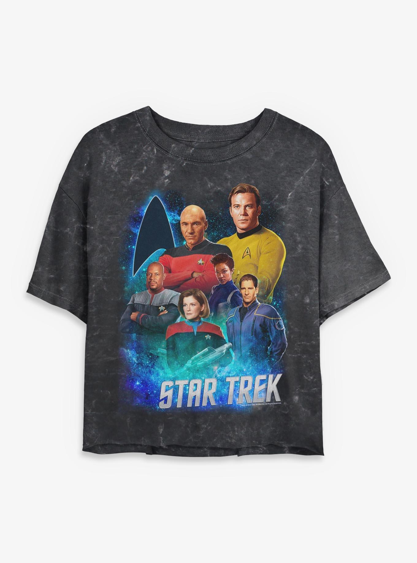 Star Trek Legendary Captains Mineral Wash Womens Crop T-Shirt, , hi-res
