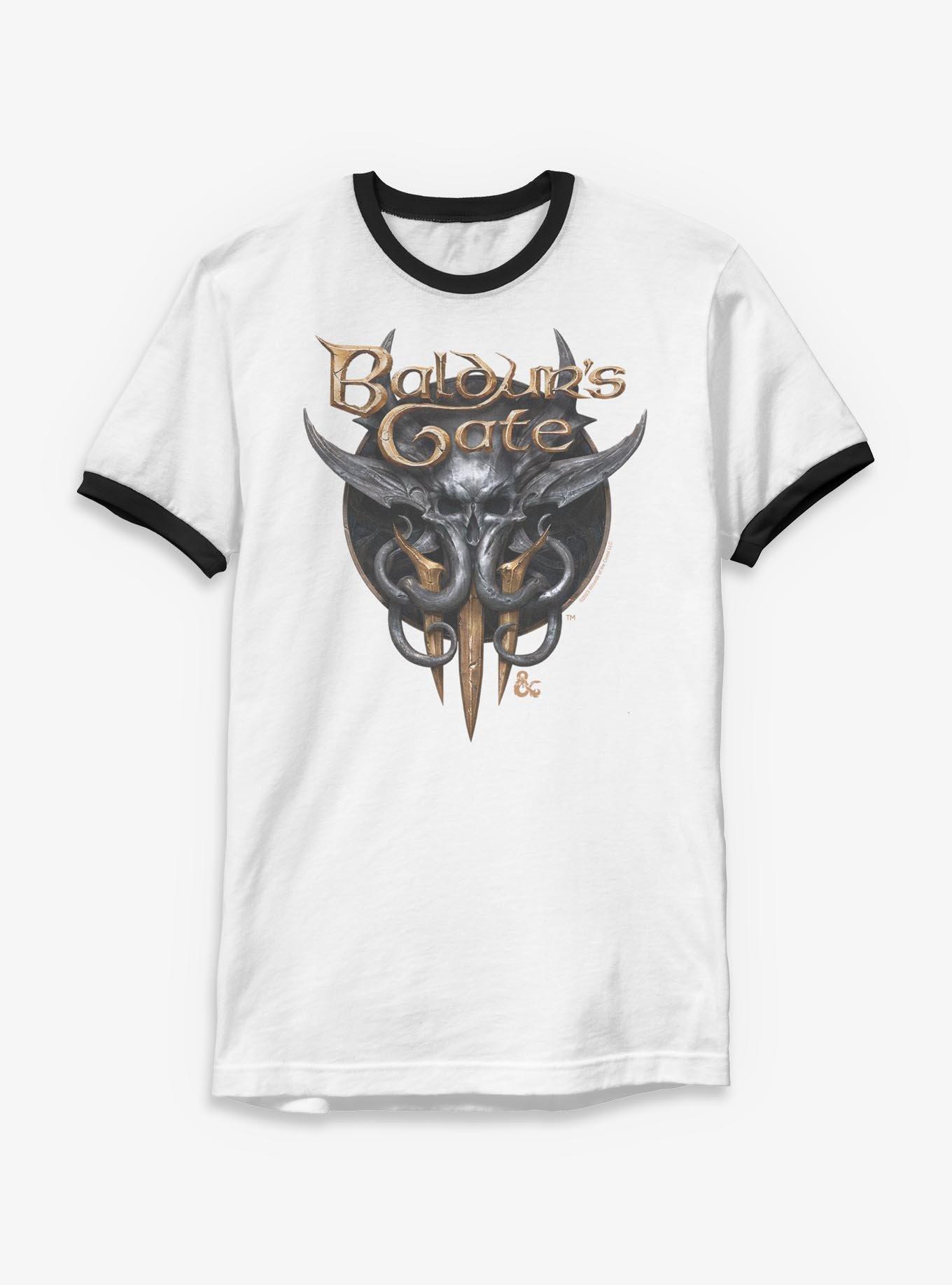 Dungeons & Dragons Logo Ringer T-Shirt, WHTBLK, hi-res view 1