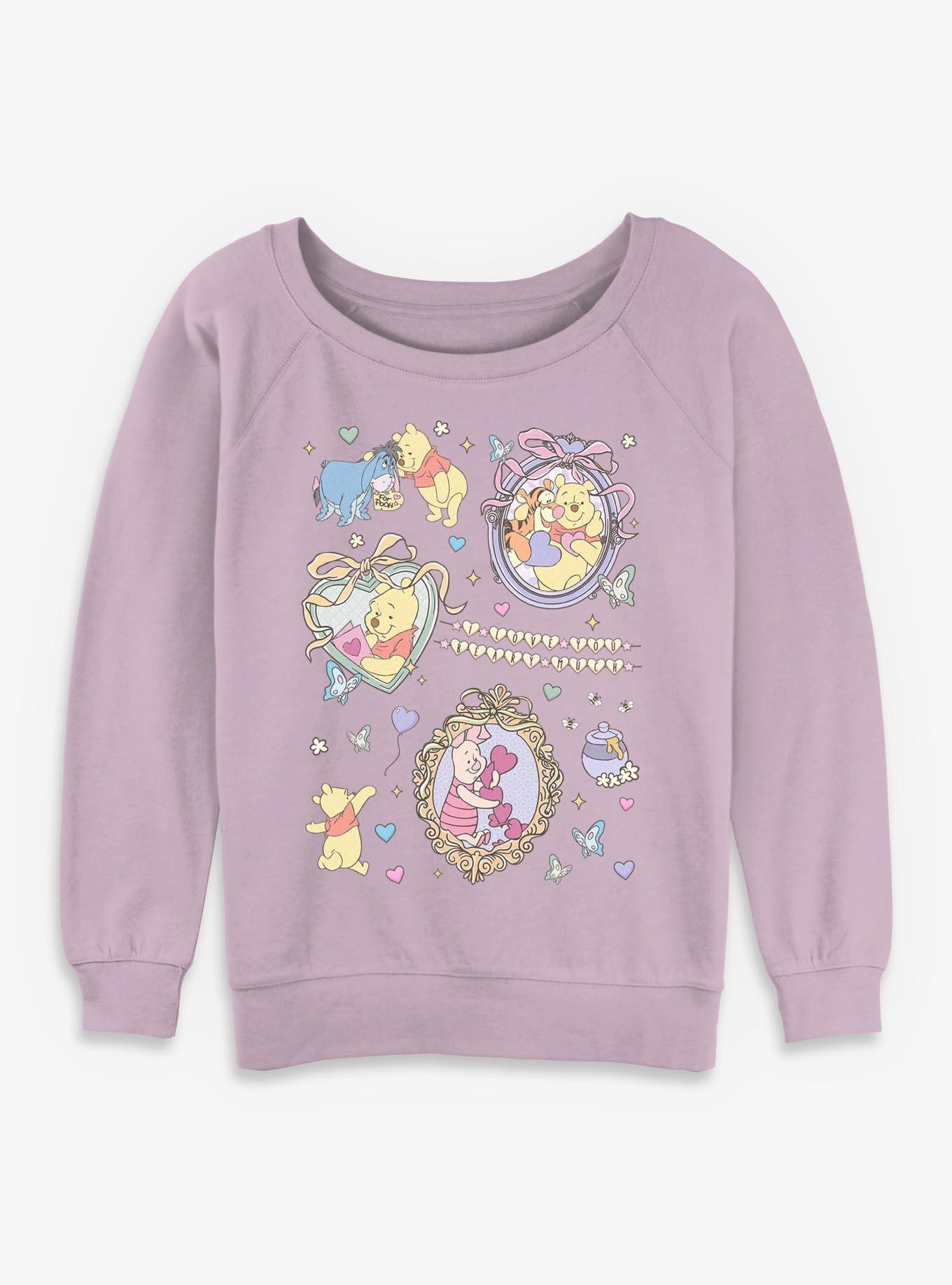 Disney Winnie The Pooh Friendship Collage Womens Slouchy Sweatshirt