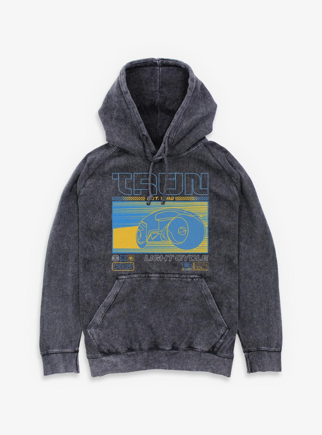 Tron Light Cycle Futuristic Mineral Wash Hoodie, , hi-res