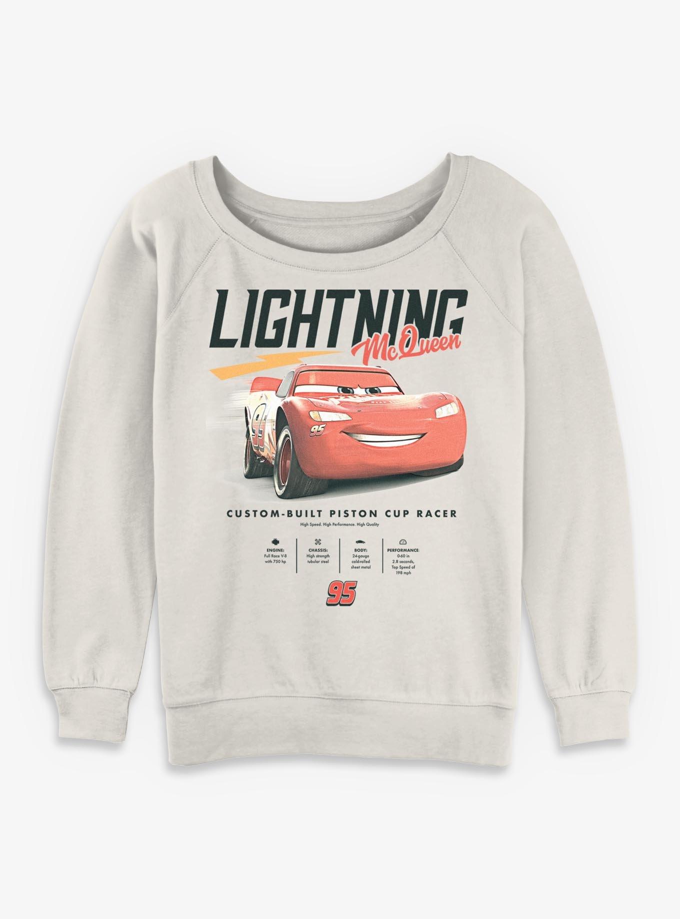 Disney Pixar Cars Lightning McQueen Stats Womens Slouchy Sweatshirt, , hi-res