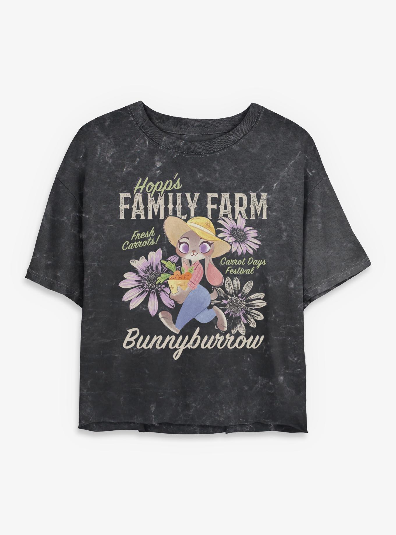 Disney Pixar Zootopia Family Farm Mineral Wash Womens Crop T-Shirt, , hi-res