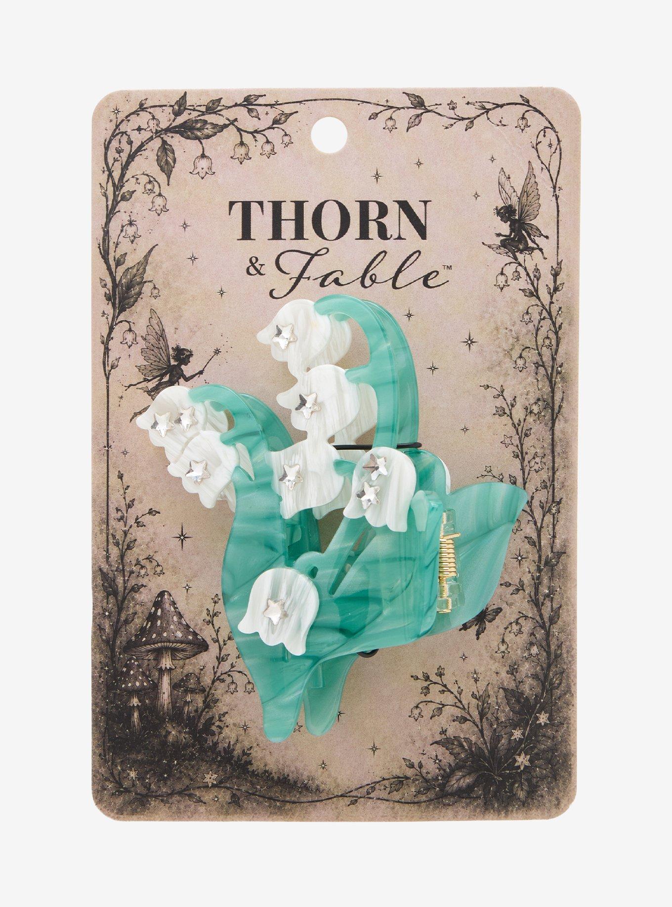 Thorn & Fable Lily Of The Valley Marble Claw Hair Clip