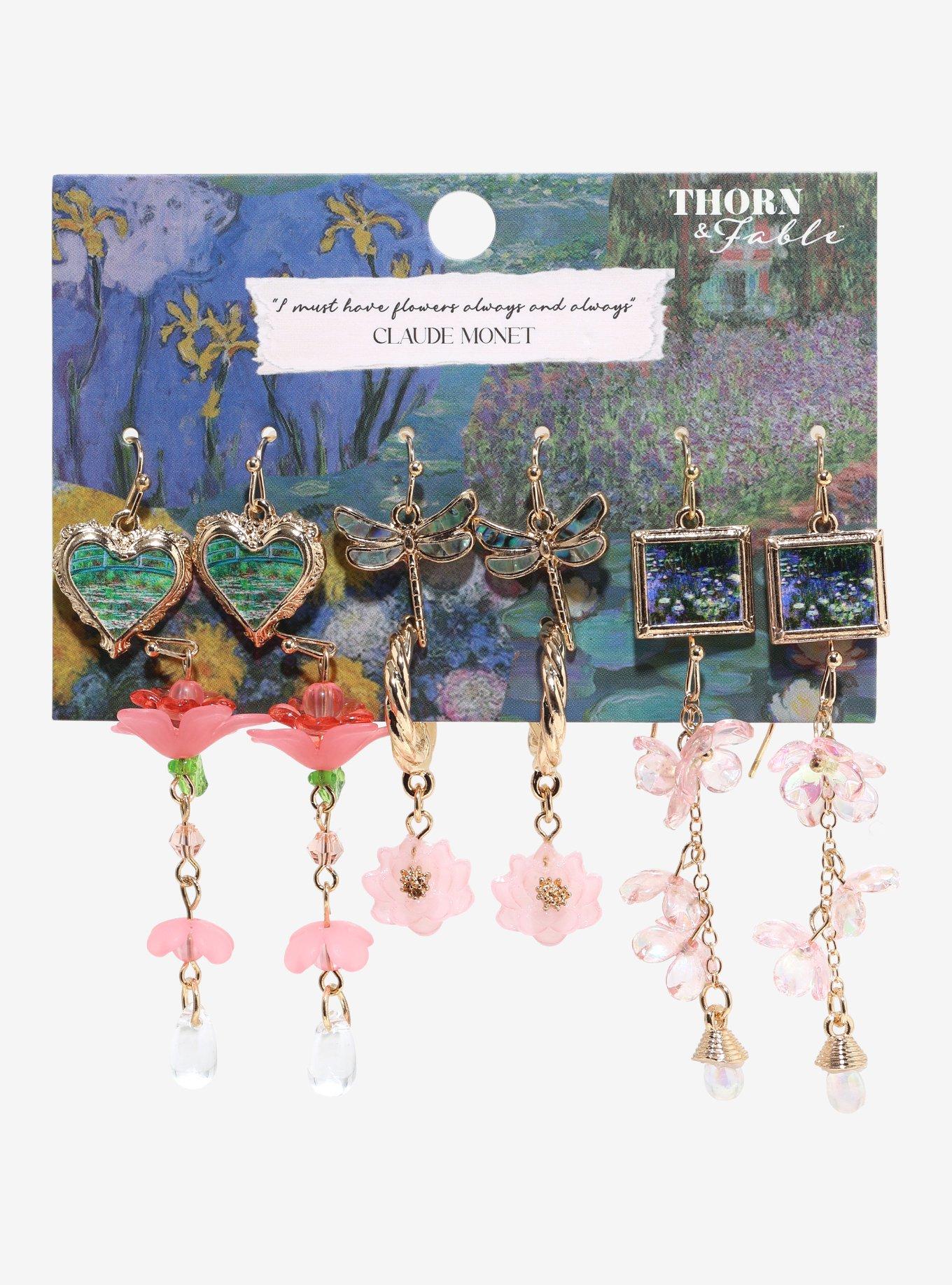 Thorn & Fable Monet Water Lilies Earring Set