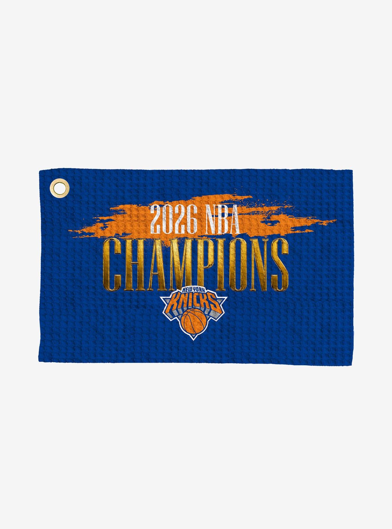 New York Knicks 2026 NBA Champions Pinnacle Waffle Printed Golf Towel, , hi-res