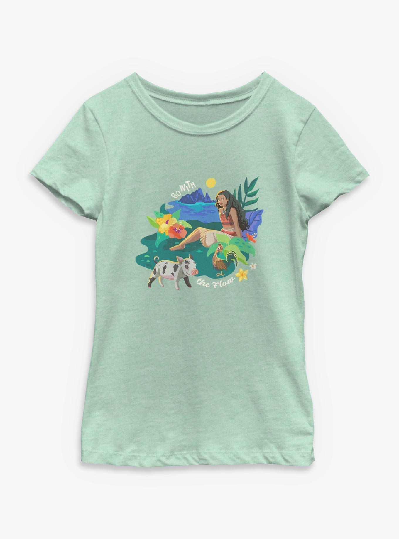 Disney Moana Live Action Go With The Flow Youth Girls T-Shirt