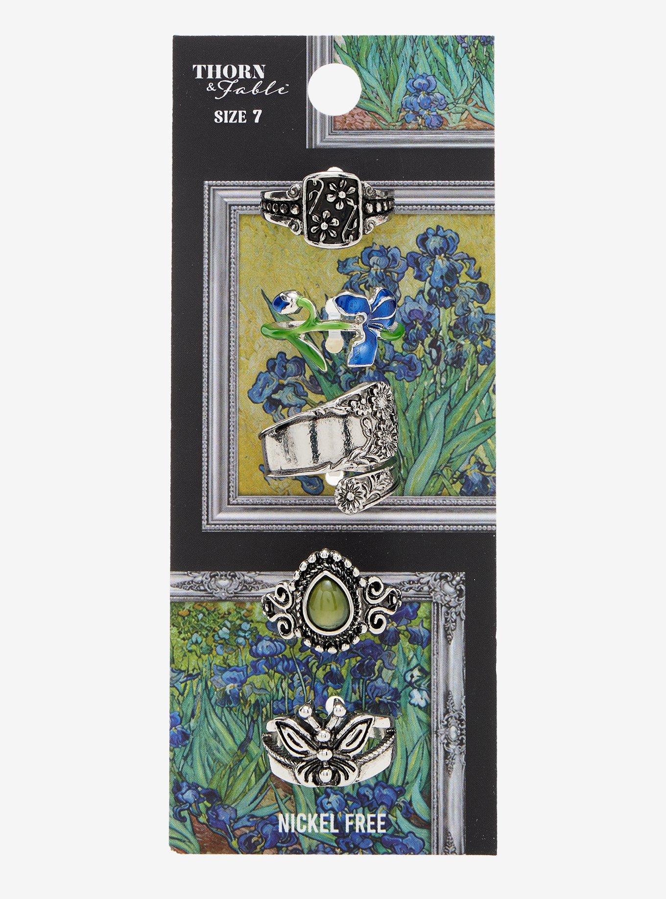 Thorn & Fable Floral Art Ornate Ring Set