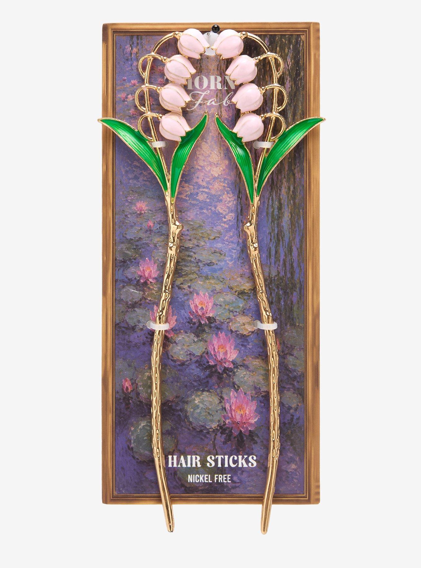 Thorn & Fable Pink Lily Of The Valley Hair Stick Set