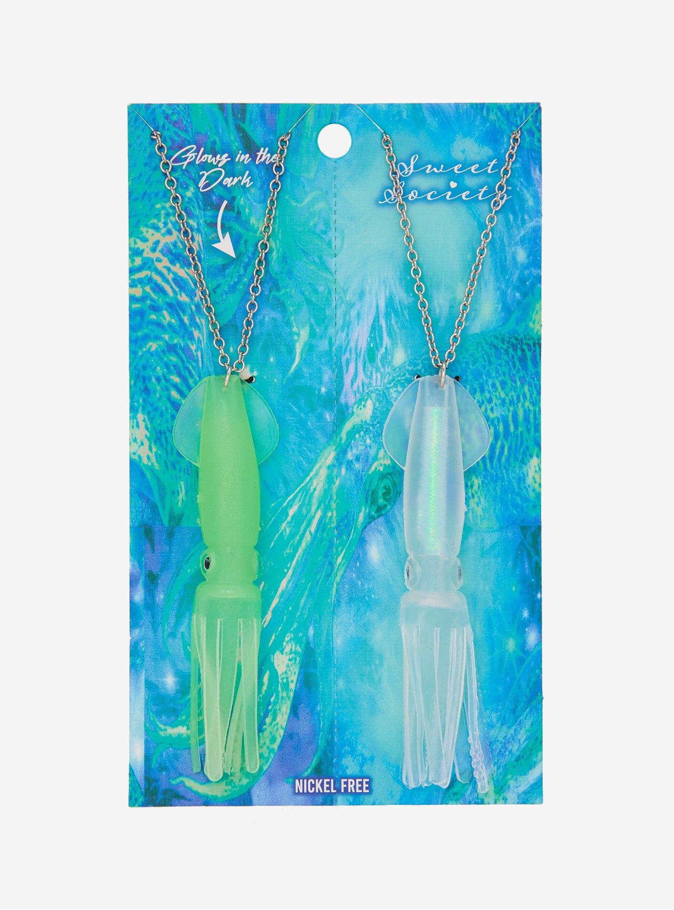 Sweet Society Squid Iridescent Glow-In-The-Dark Best Friend Necklace Set