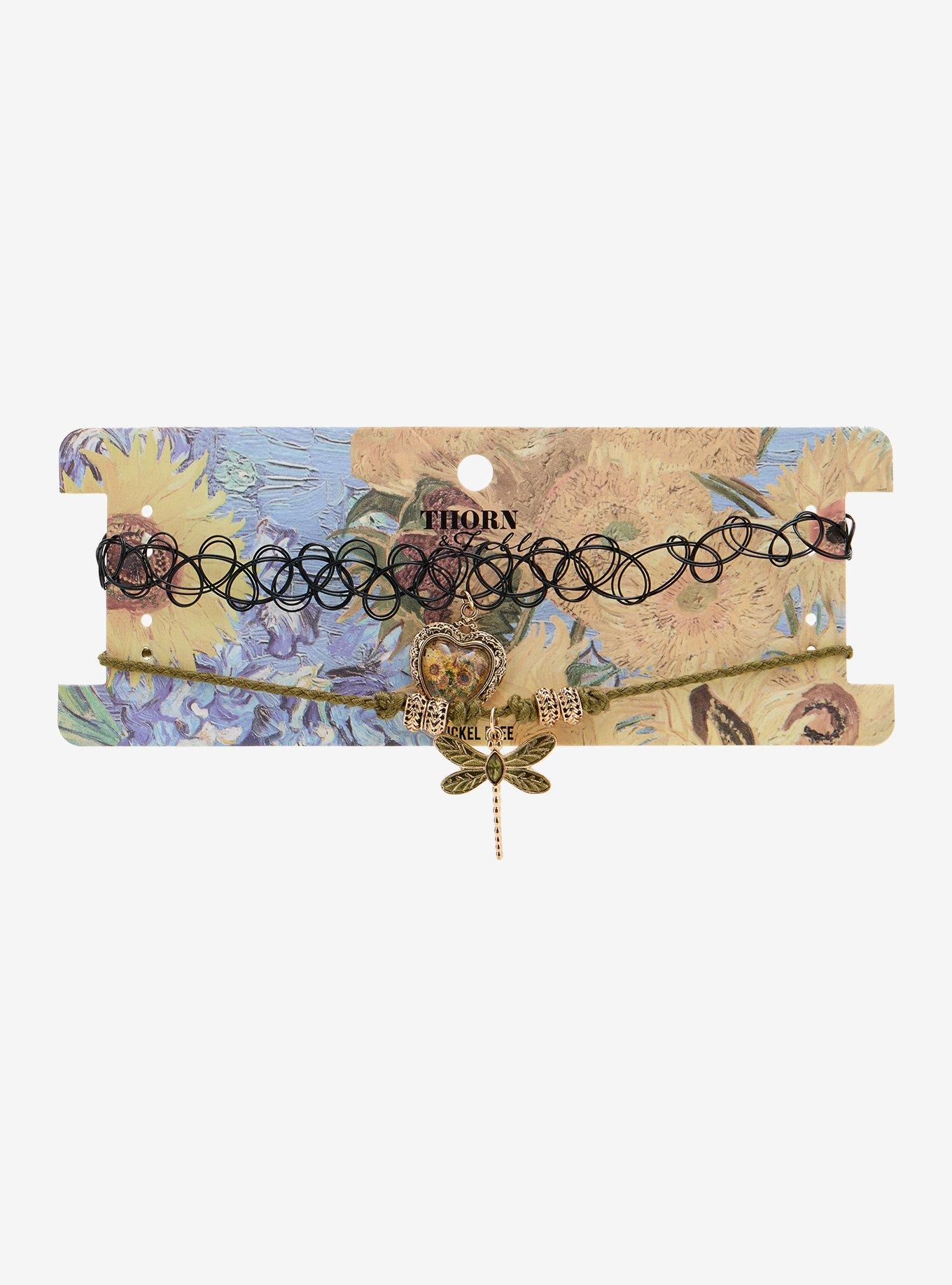 Thorn & Fable Sunflower Dragonfly Choker Set
