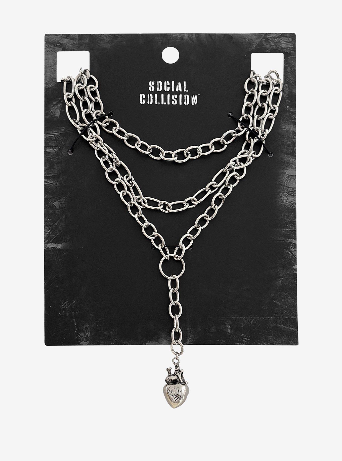 Social Collision Anatomical Heart Lariat Necklace