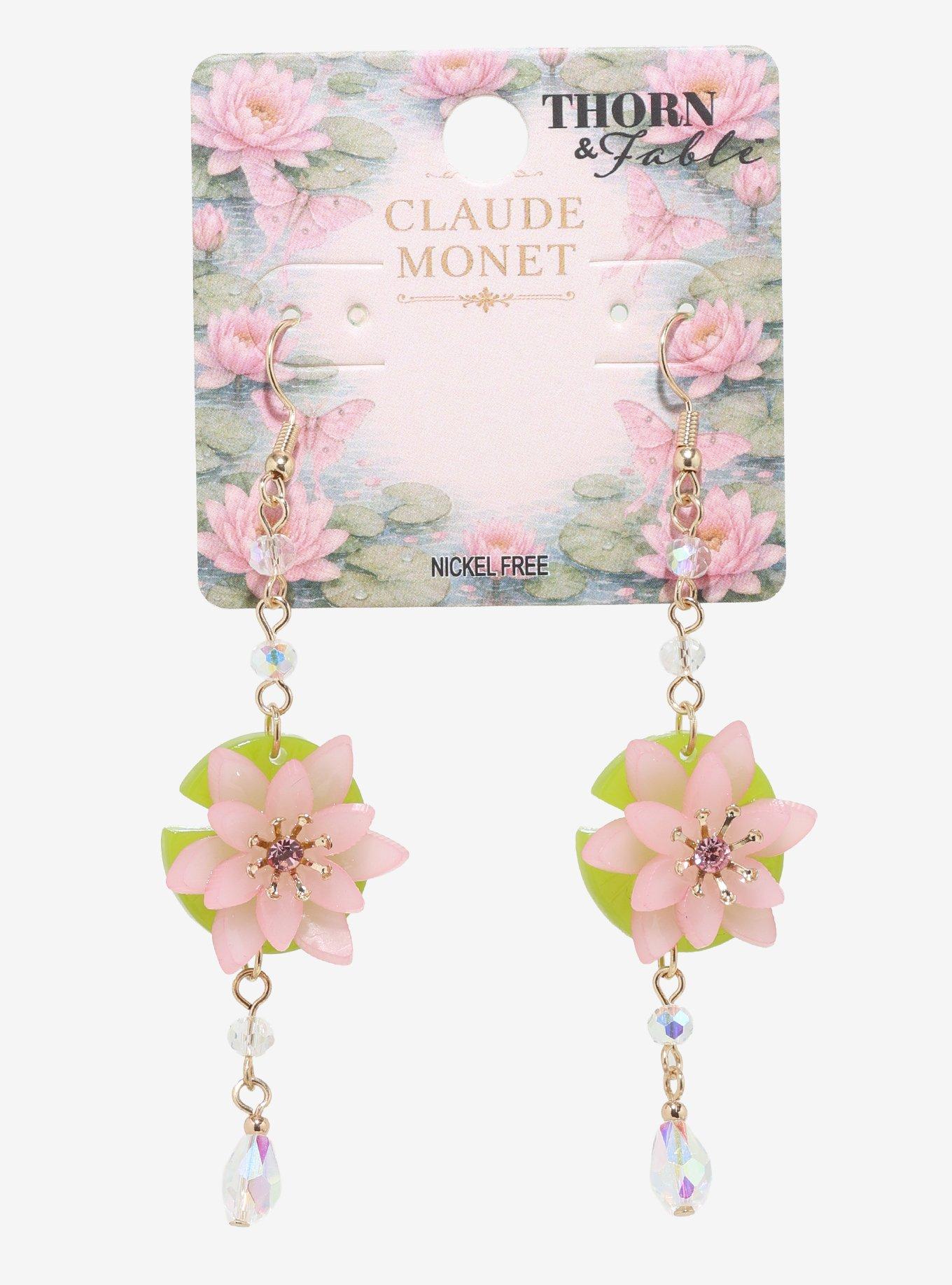 Thorn & Fable Monet Water Lily Drop Earrings
