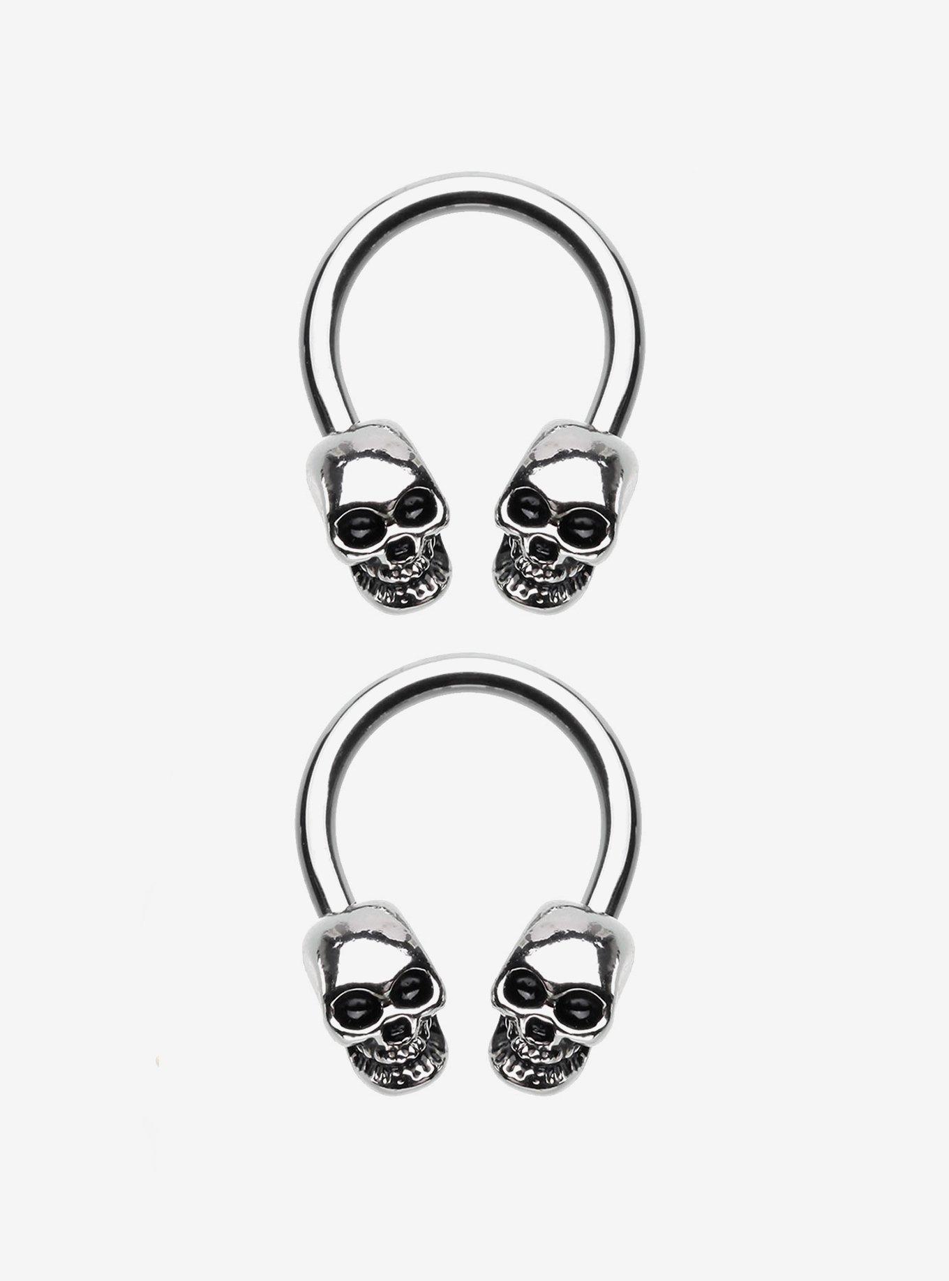 Steel Skull Circular Barbell 2 Pack, , hi-res
