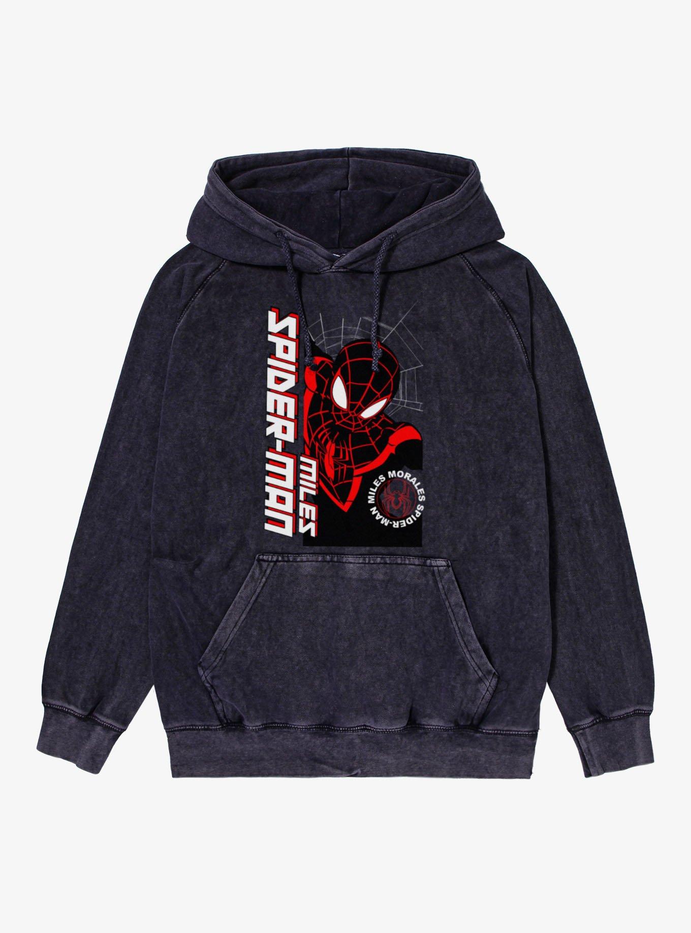 Marvel Spider-Man Miles Morales Wall Slider Mineral Wash Hoodie, , hi-res