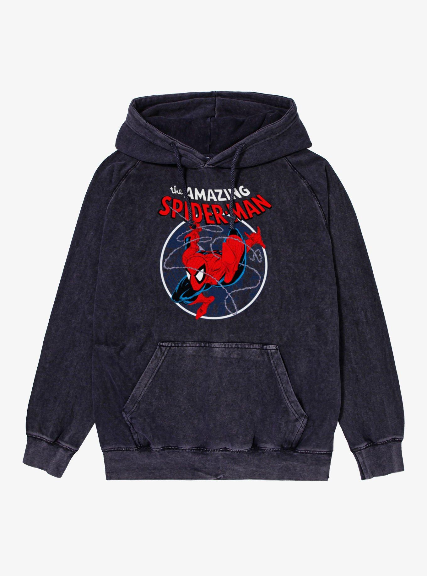 Marvel Retro The Amazing Spider-Man Web Sling Circle Mineral Wash Hoodie, , hi-res
