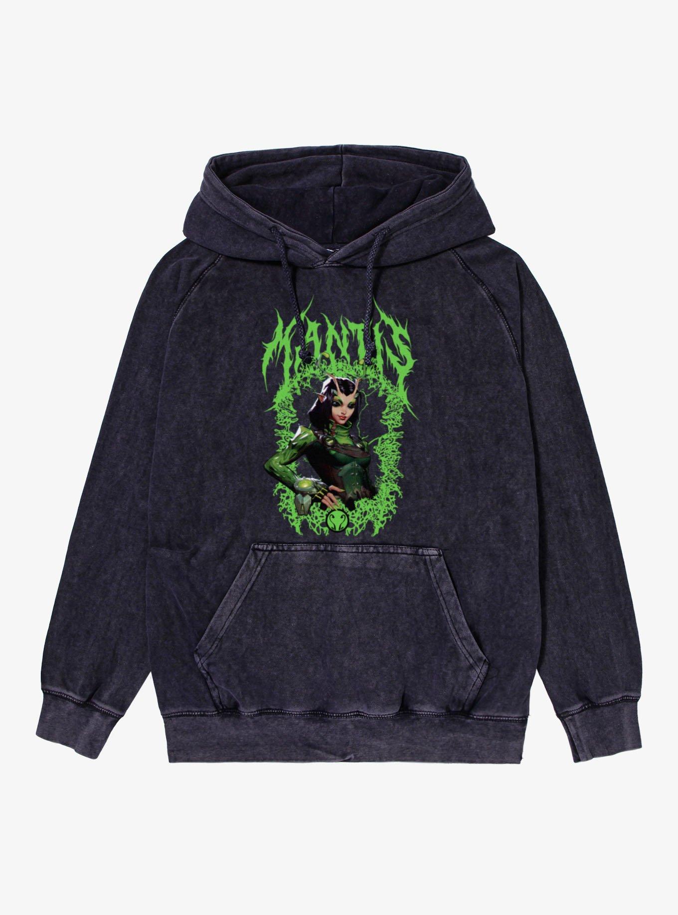Marvel Rivals Mantis Metal Logo Mineral Wash Hoodie, , hi-res