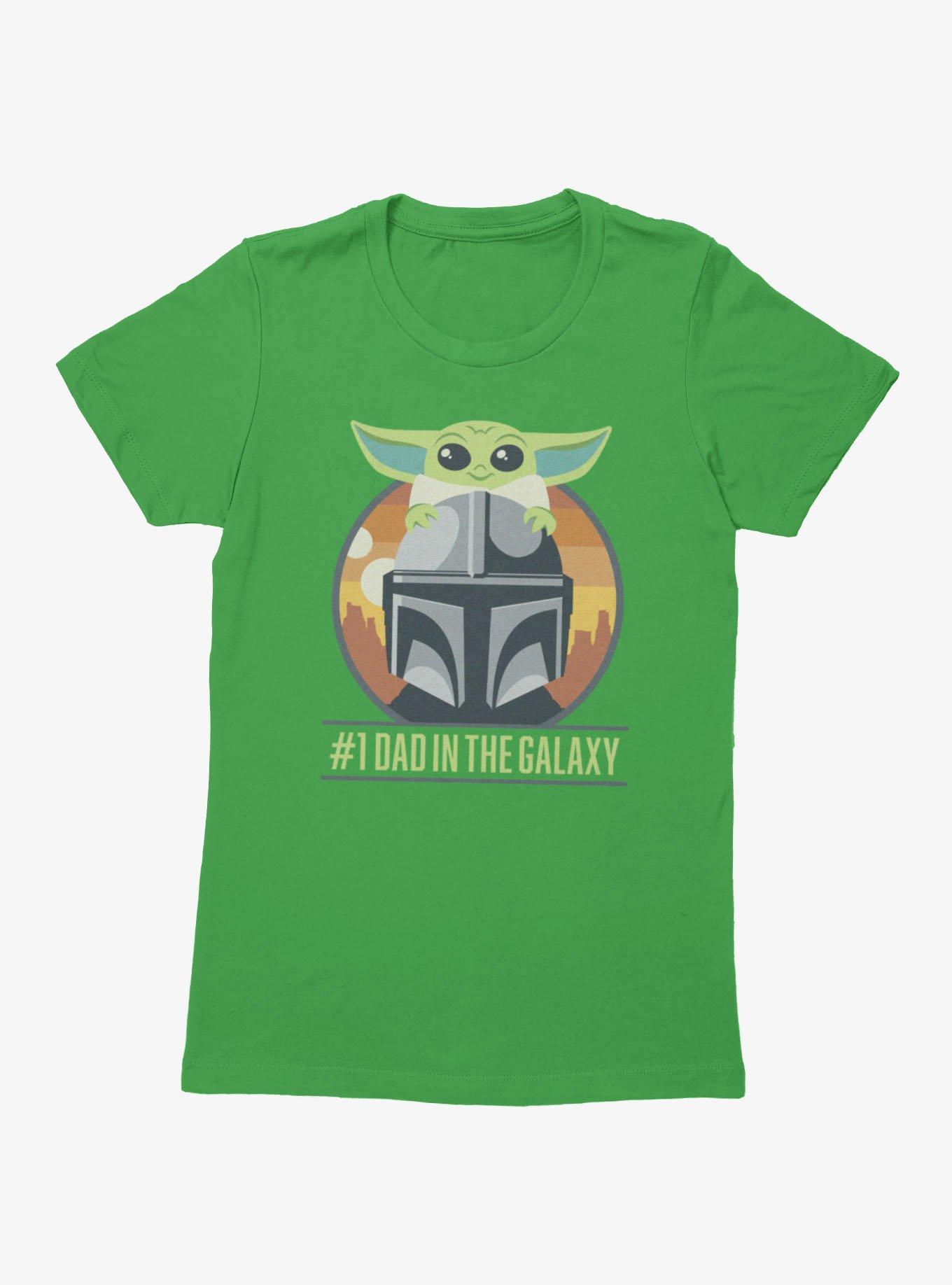 Star Wars The Mandalorian Grogu On Number 1 Dad Helmet Womens T-Shirt