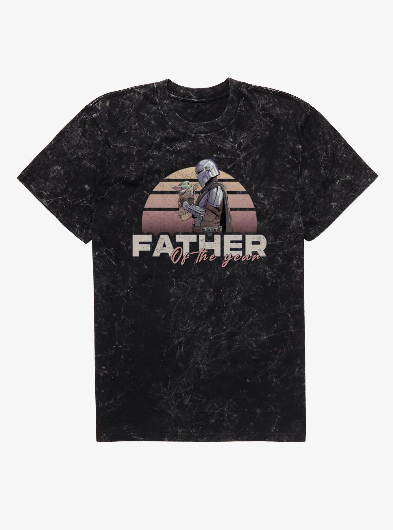 Star Wars The Mandalorian Father Of Year Sunset Mineral Wash T-Shirt