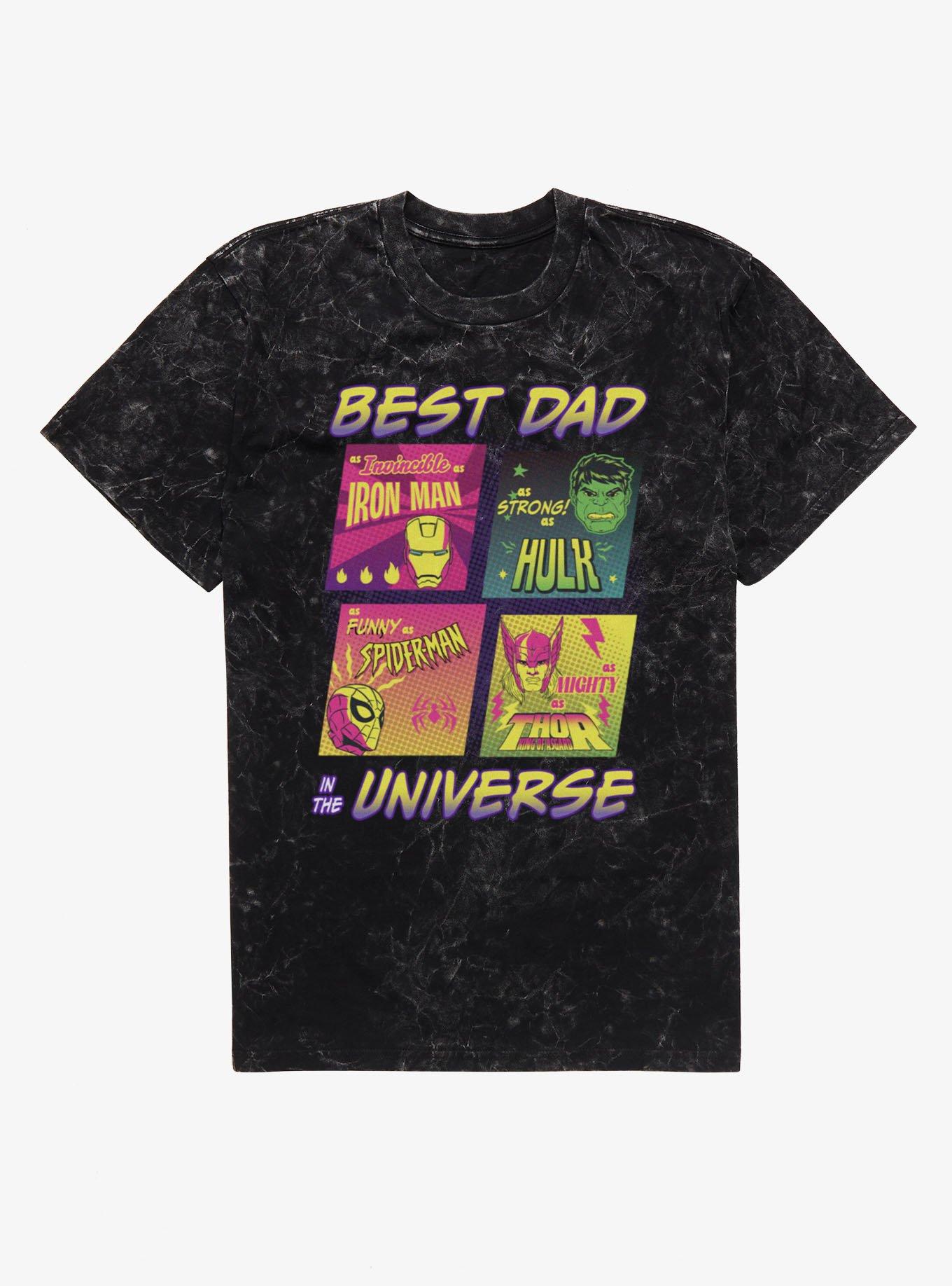Marvel Comics Retro Best Dad In The Universe Comic Squares Mineral Wash T-Shirt, , hi-res