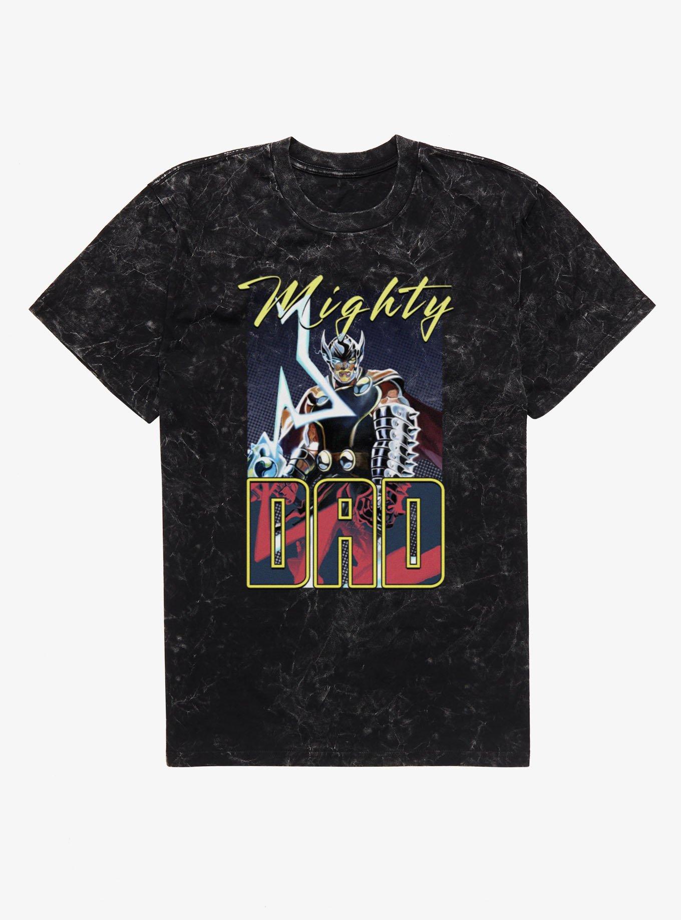 Marvel Thor Retro Mighty Dad Lightning Mineral Wash T-Shirt, , hi-res