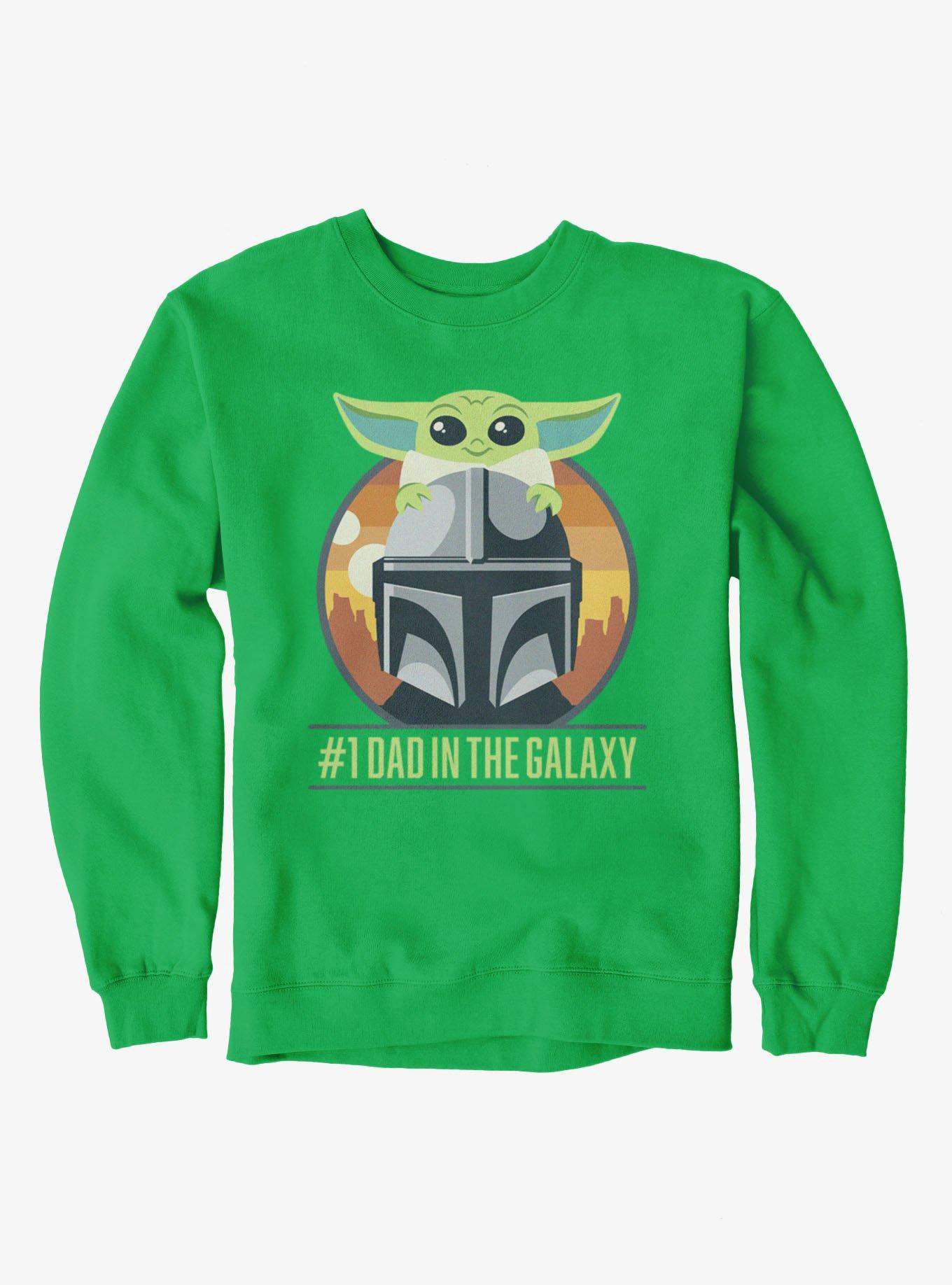 Star Wars The Mandalorian Grogu On Number 1 Dad Helmet Sweatshirt, , hi-res