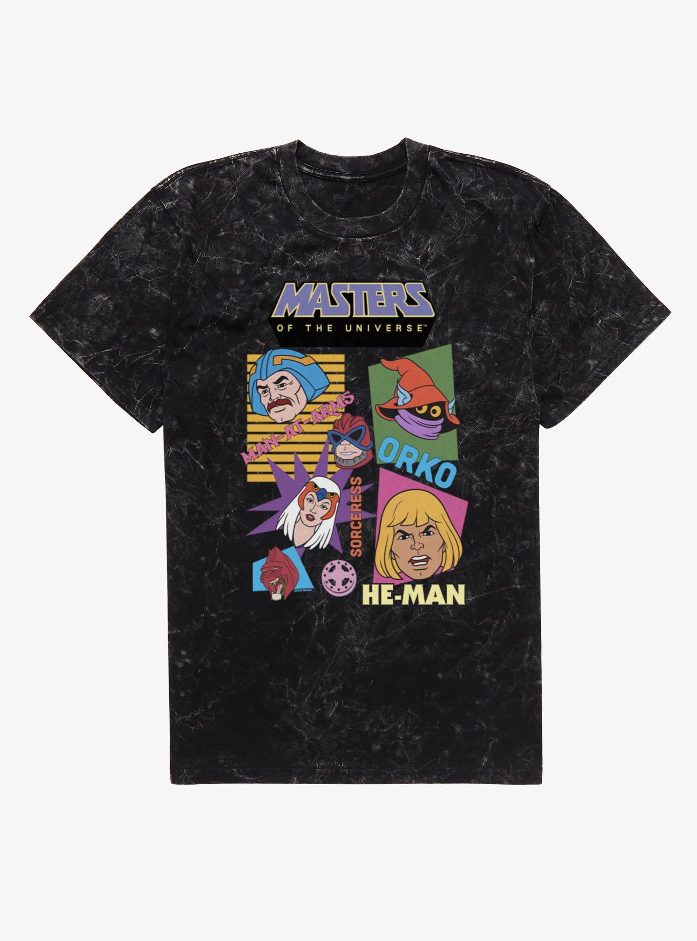 Masters Of The Universe Retro Hero Faces Mineral Wash T-Shirt, , hi-res