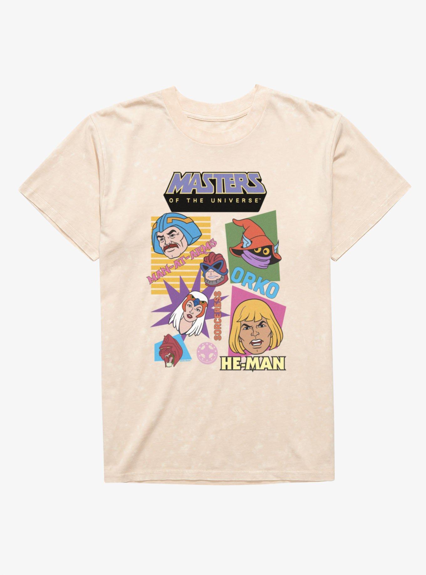 Masters Of The Universe Retro Hero Faces Mineral Wash T-Shirt, , hi-res