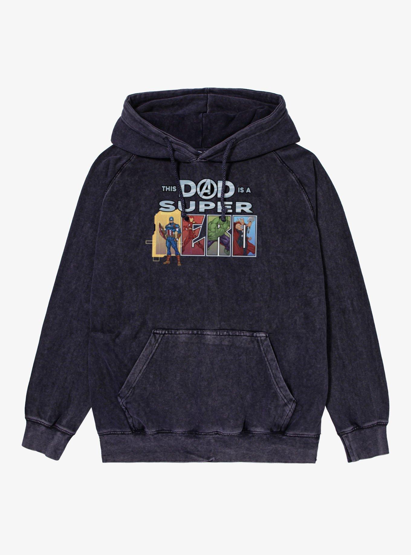 Marvel Comics Retro This Dad Is Super Hero Line Up Mineral Wash Hoodie, , hi-res