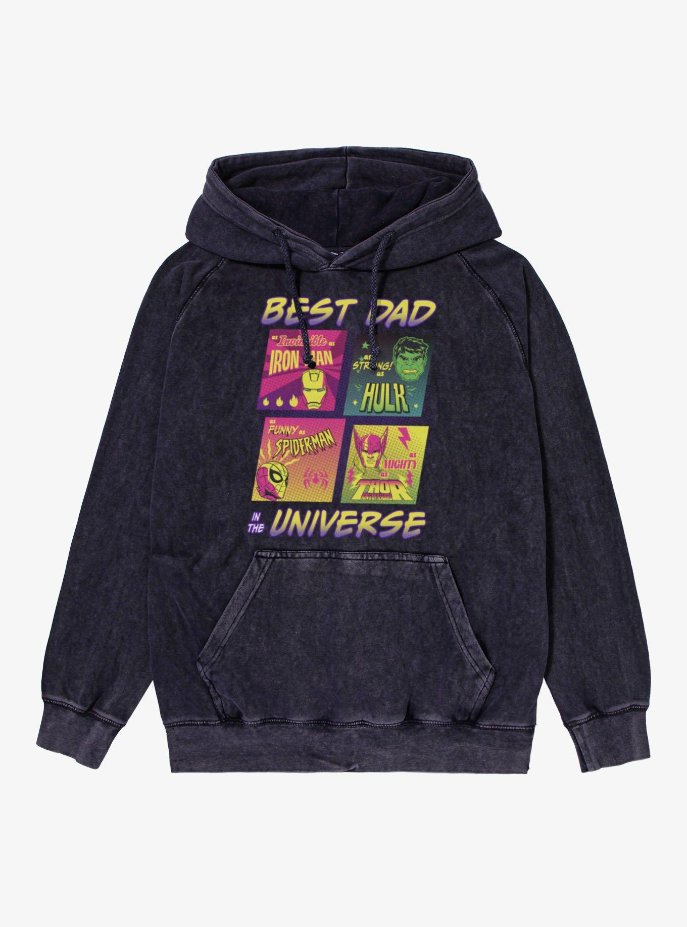 Marvel Comics Retro Best Dad In Universe Comic Squares Mineral Wash Hoodie, , hi-res