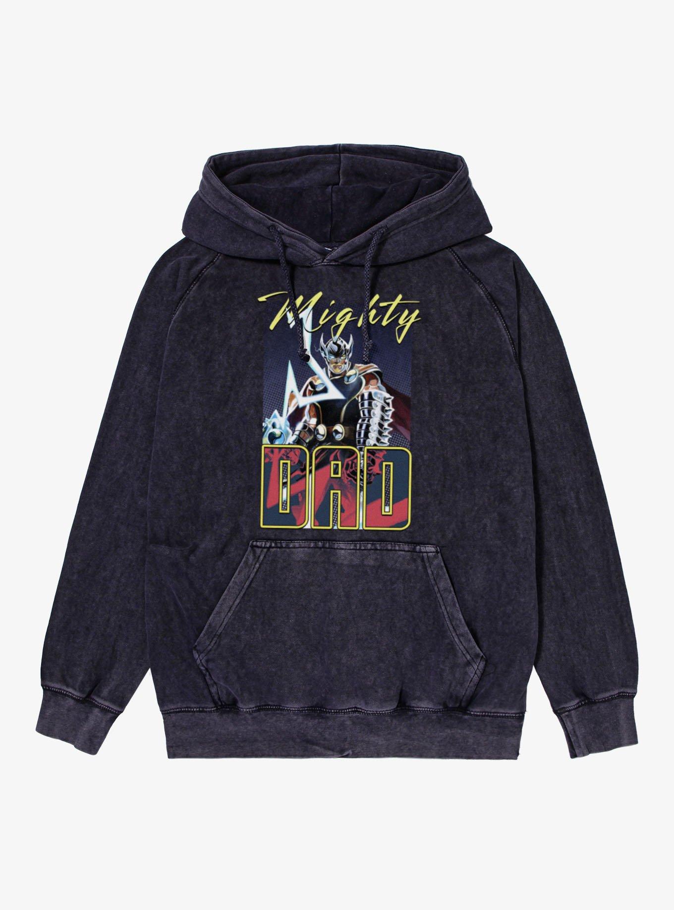 Marvel Thor Retro Mighty Dad Lightning Mineral Wash Hoodie, , hi-res
