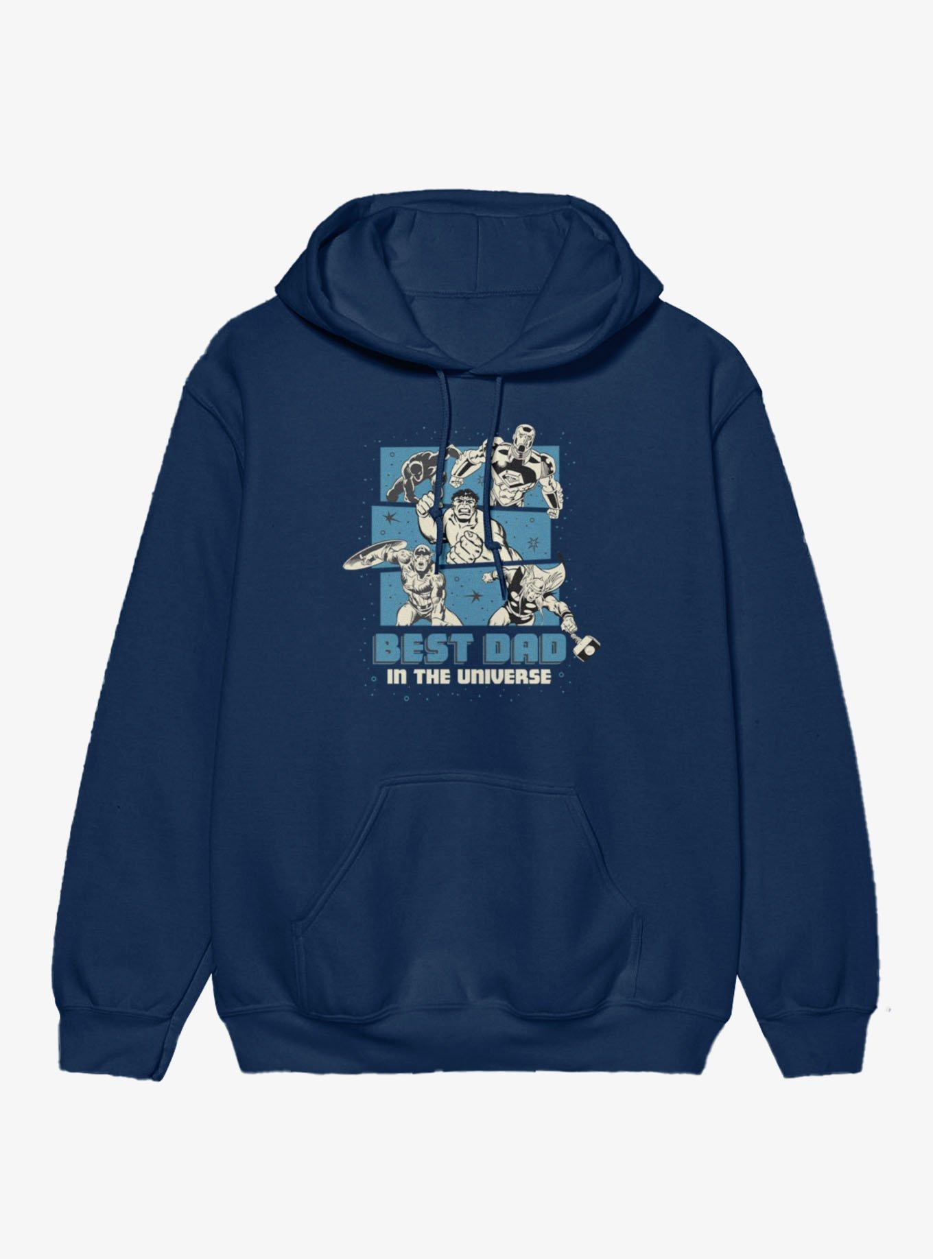 Marvel Comics Retro Best Dad Universe Blue Panel Heros Hoodie, , hi-res