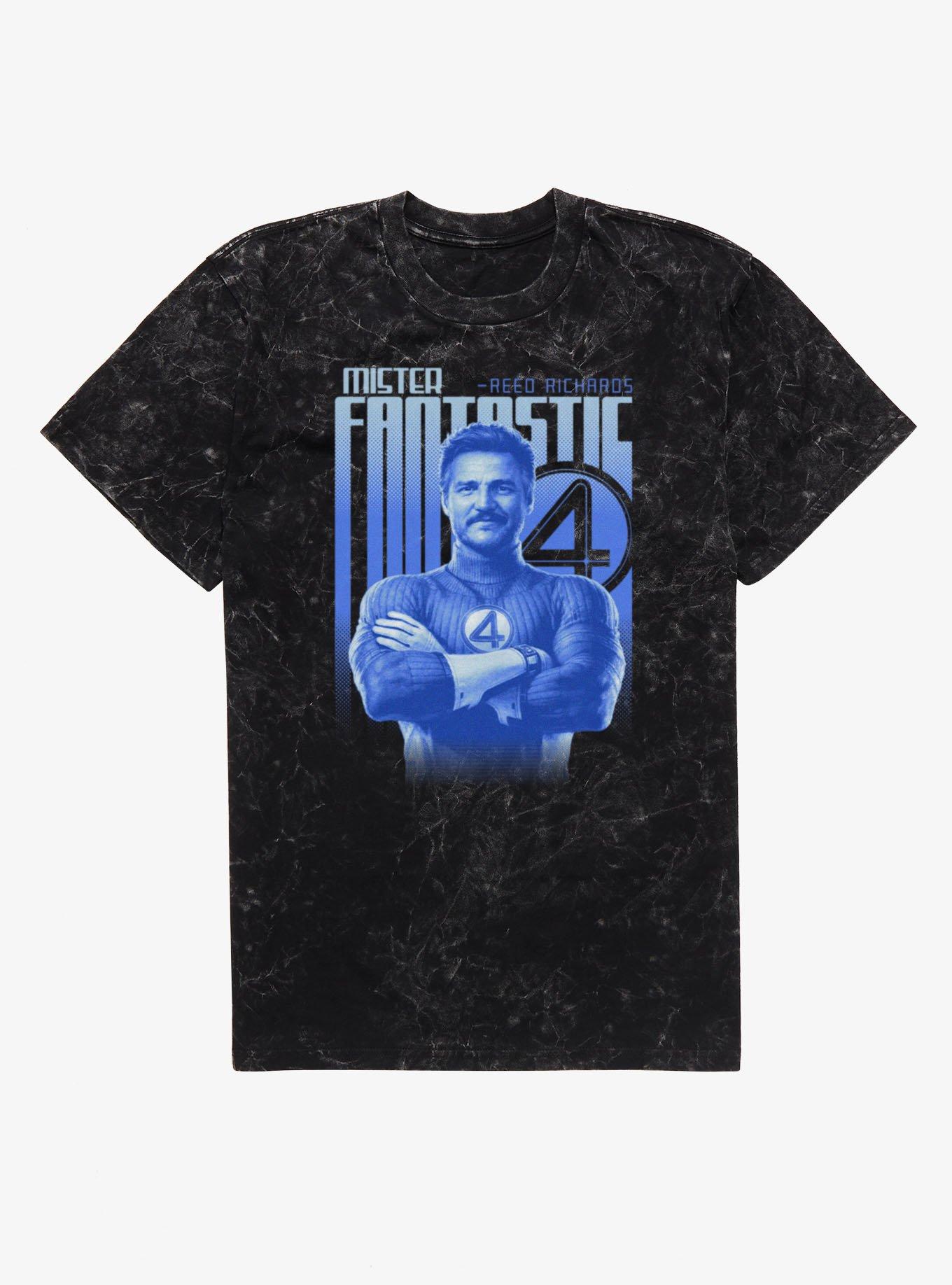 Marvel Fantastic 4 Mister Fantastic In Blue Reed Richards Mineral Wash T-Shirt, , hi-res