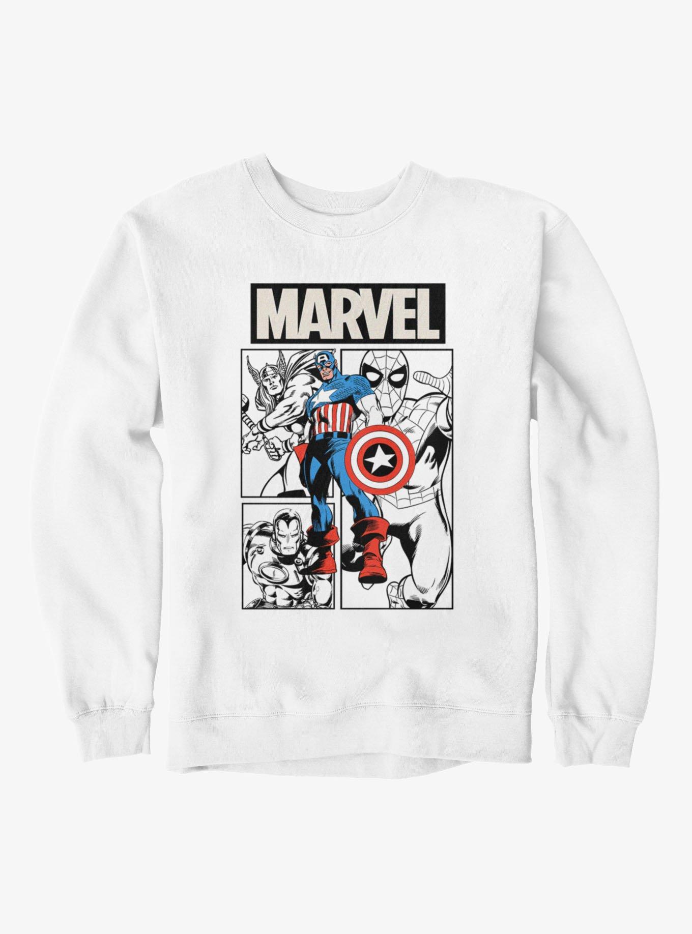 Marvel Comics Retro Full Color Captain And Team Sweatshirt, , hi-res view 1