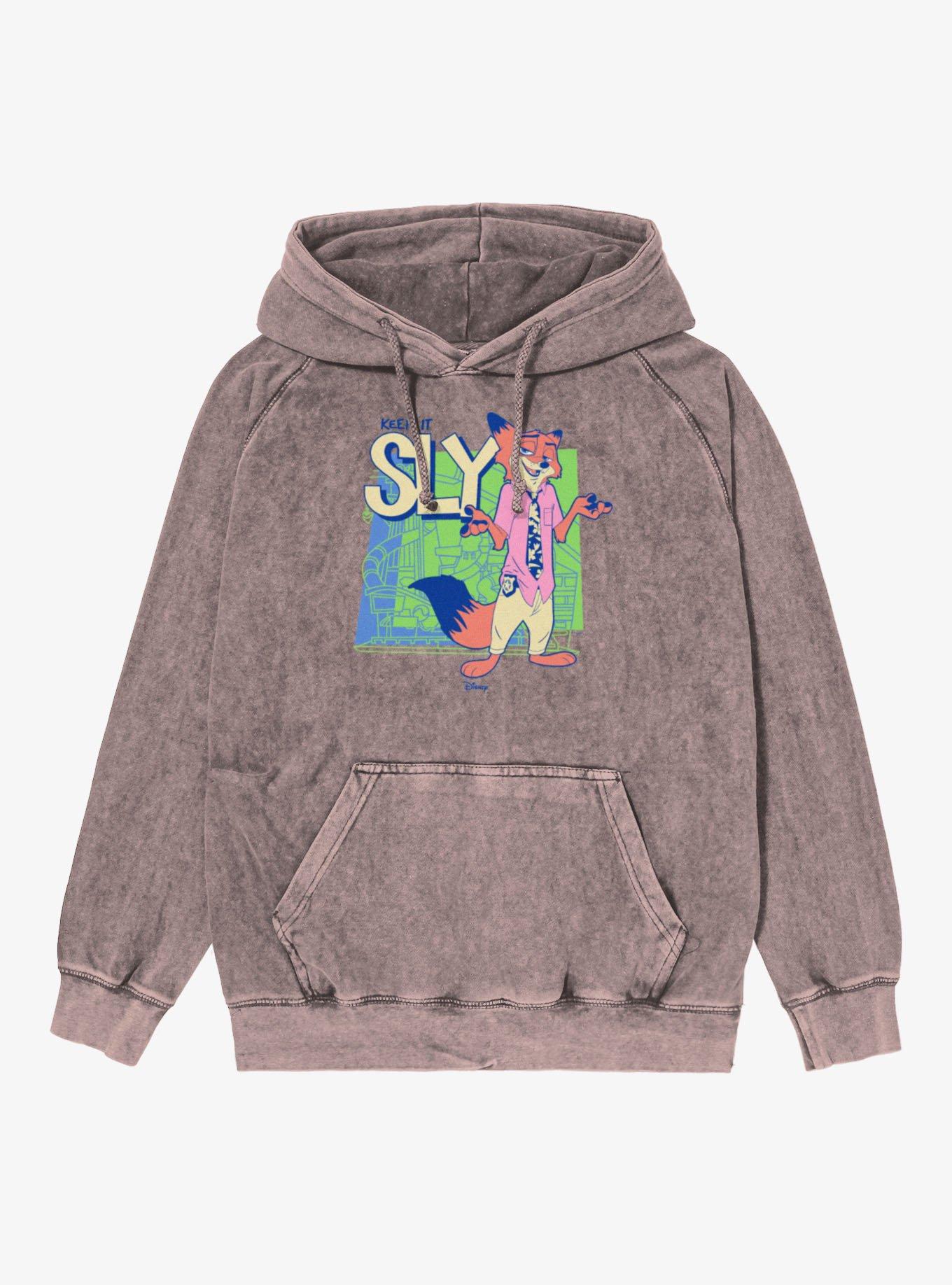 Disney Pixar Zootopia 2 Keep It Sly Fox Shrug Vintage Mineral Washed Hoodie, , hi-res
