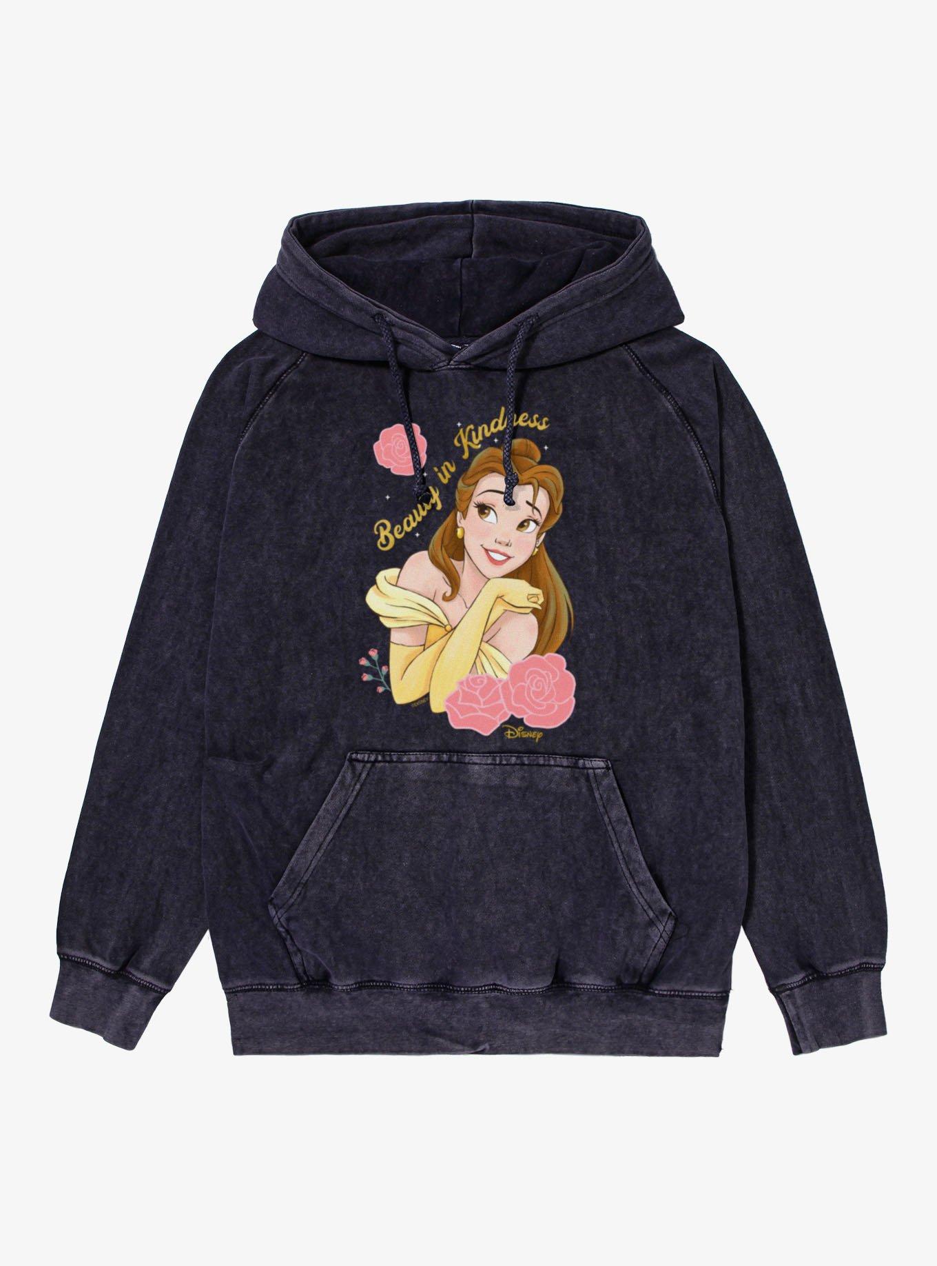 Disney Beauty And The Beast Kindness With Roses Belle Vintage Mineral Washed Hoodie, , hi-res