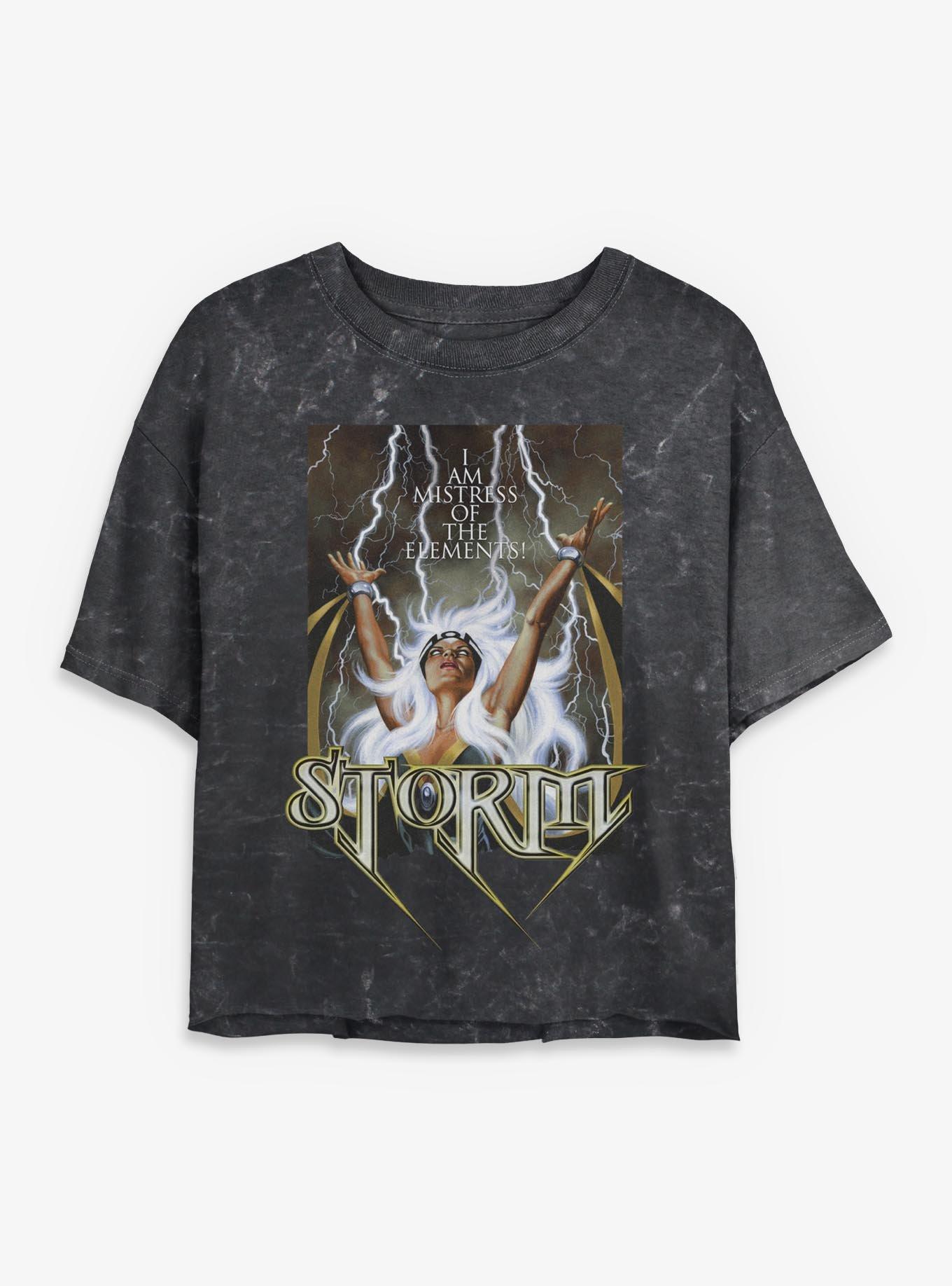 Marvel X-Men Mistress Of The Elements Mineral Wash Womens Crop T-Shirt, , hi-res