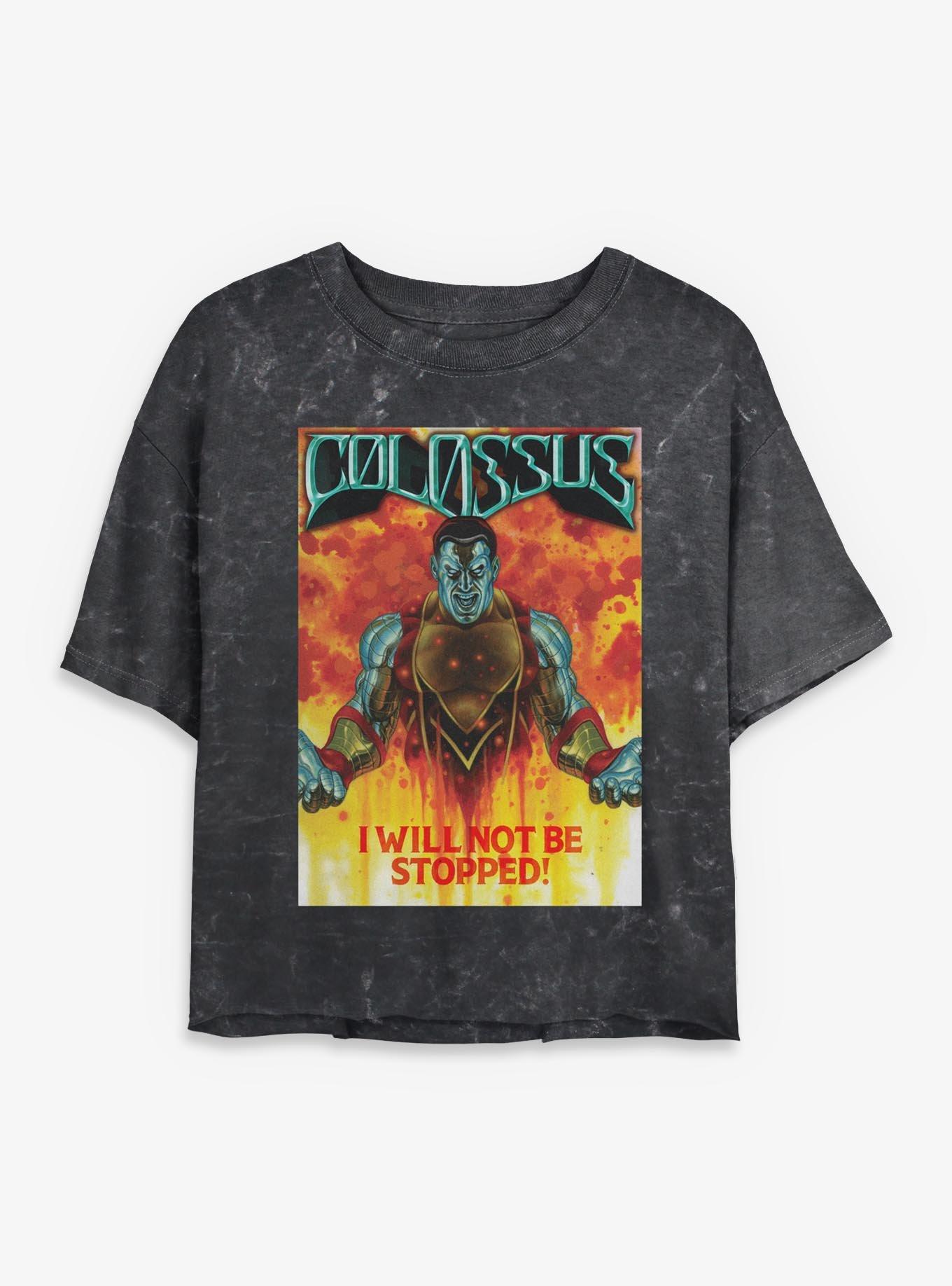 Marvel X-Men Not Be Stopped Mineral Wash Womens Crop T-Shirt, , hi-res