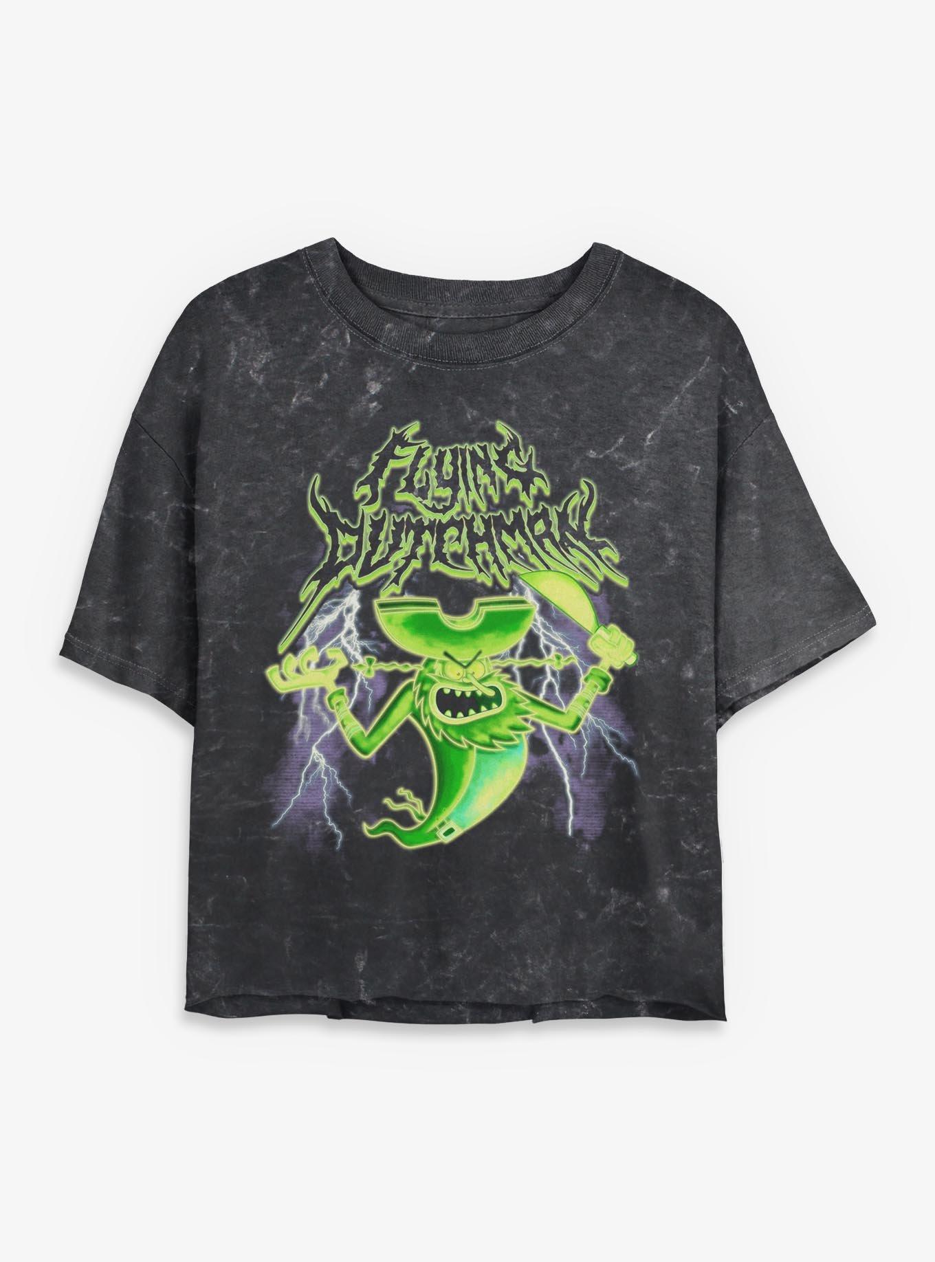 SpongeBob SquarePants Flying Deathman Mineral Wash Womens Crop T-Shirt, , hi-res