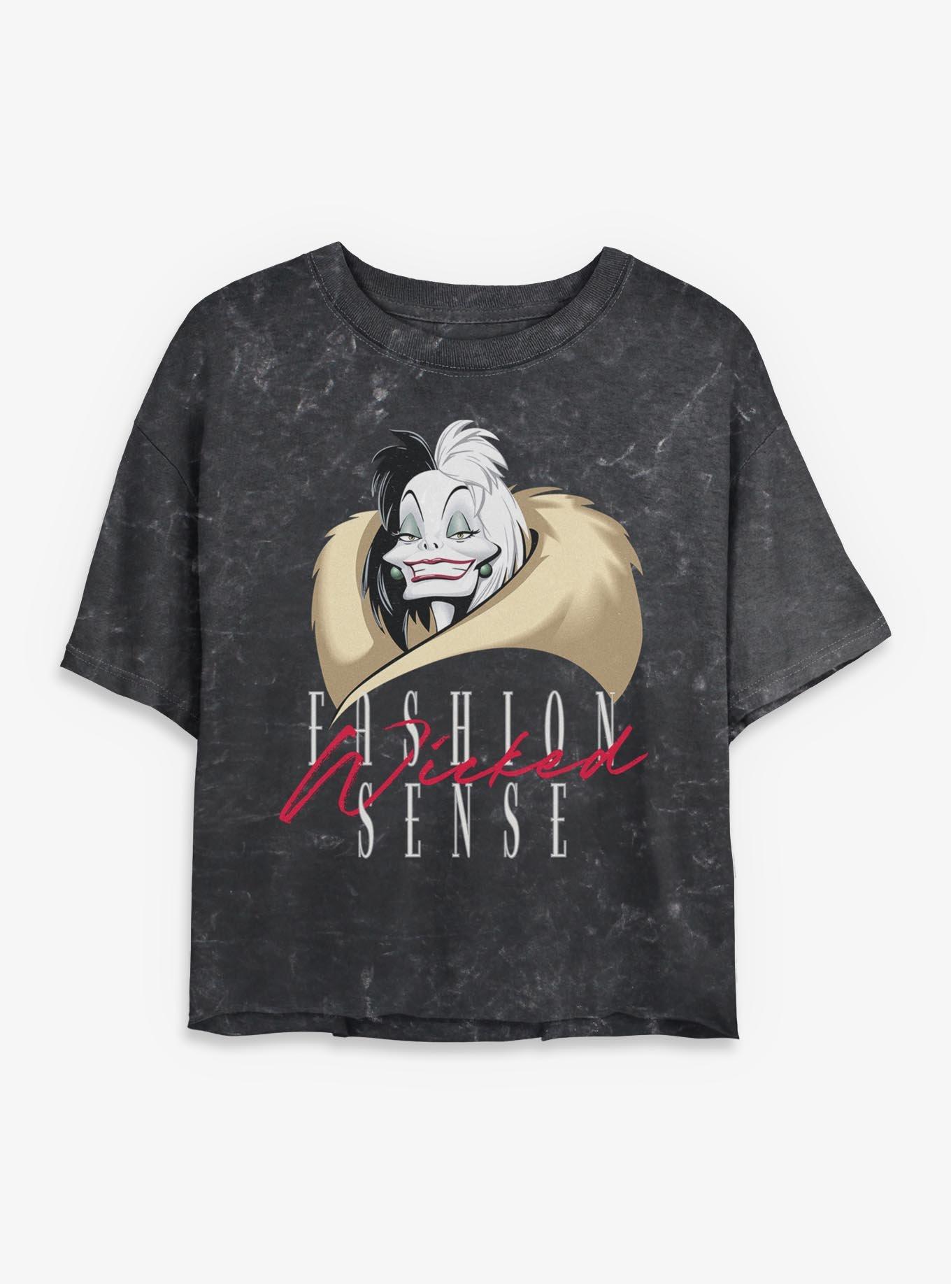 Disney Villains Fashion Wicked Sense Mineral Wash Womens Crop T-Shirt, , hi-res