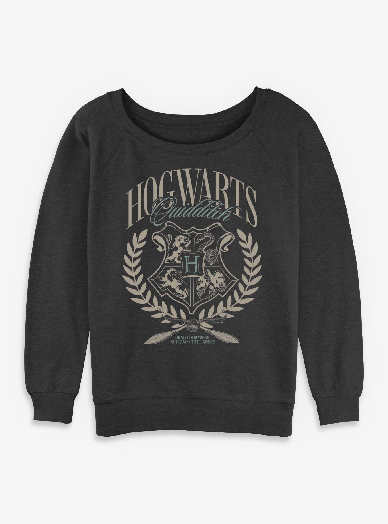 Harry Potter Quidditch Hogwarts Crest Womens Slouchy Sweatshirt