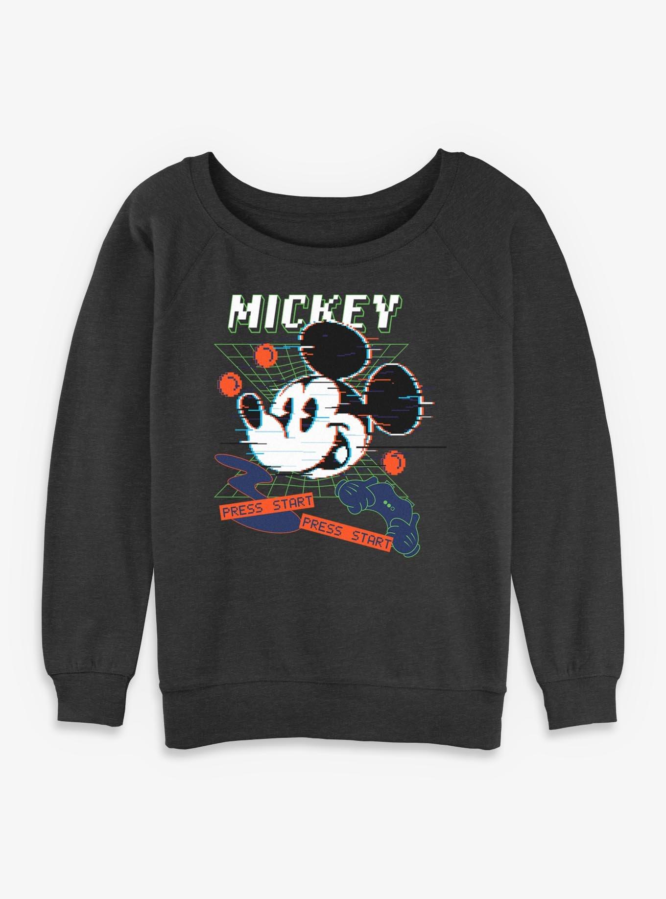 Disney Mickey Mouse Press Start Womens Slouchy Sweatshirt, , hi-res