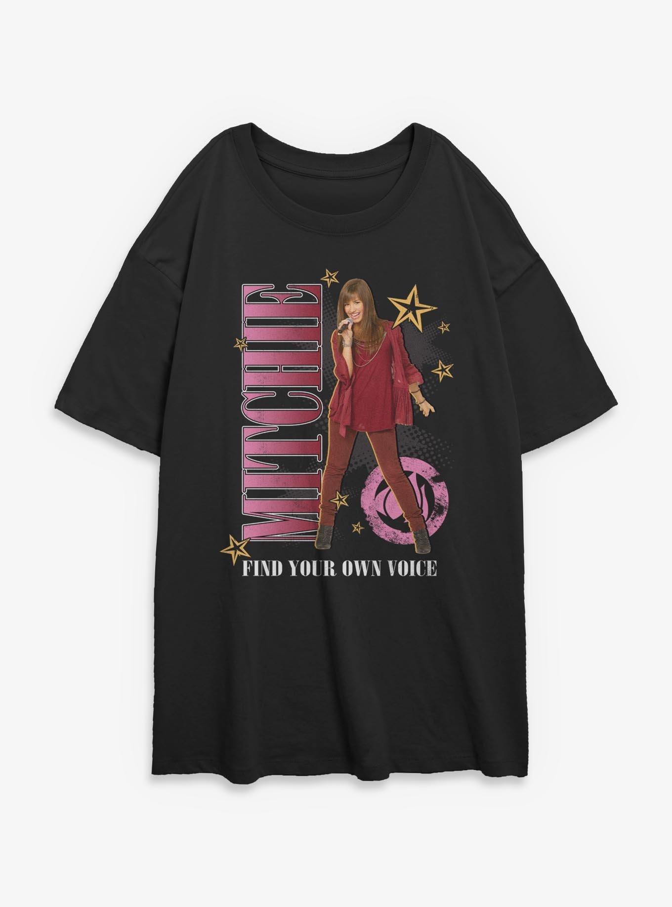 Disney Camp Rock Mitchie Womens Oversized T-Shirt, BLACK, hi-res view 1