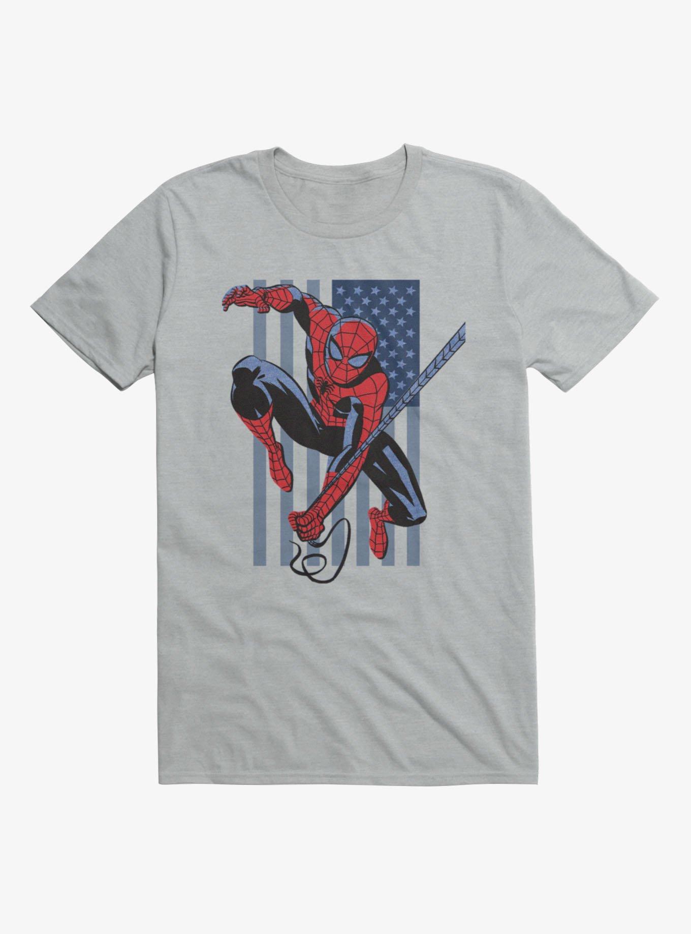 Marvel Spider-Man Flag Swing T-Shirt - GREY | Hot Topic