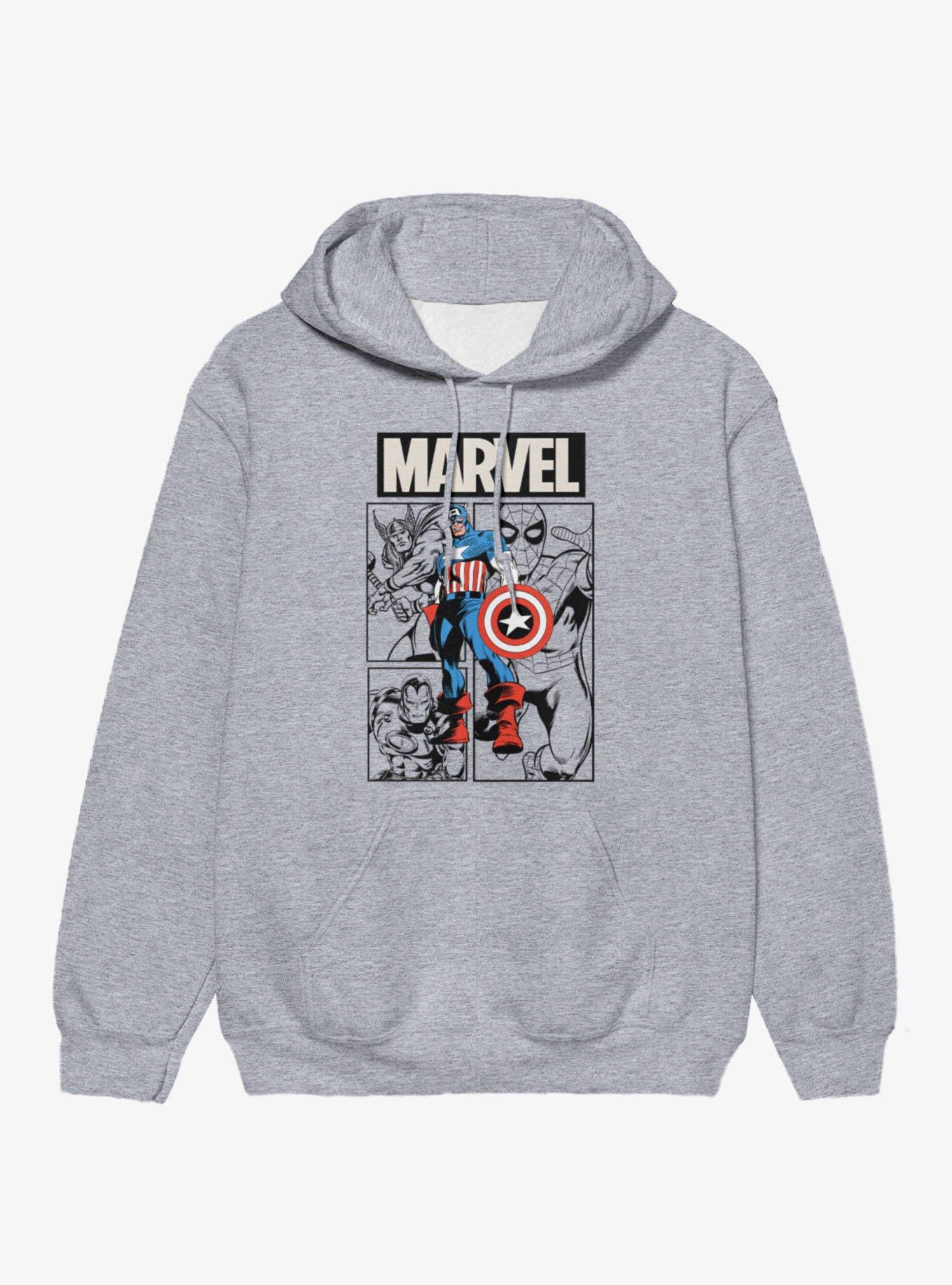 Marvel Retro Captain America And Team Hoodie, , hi-res
