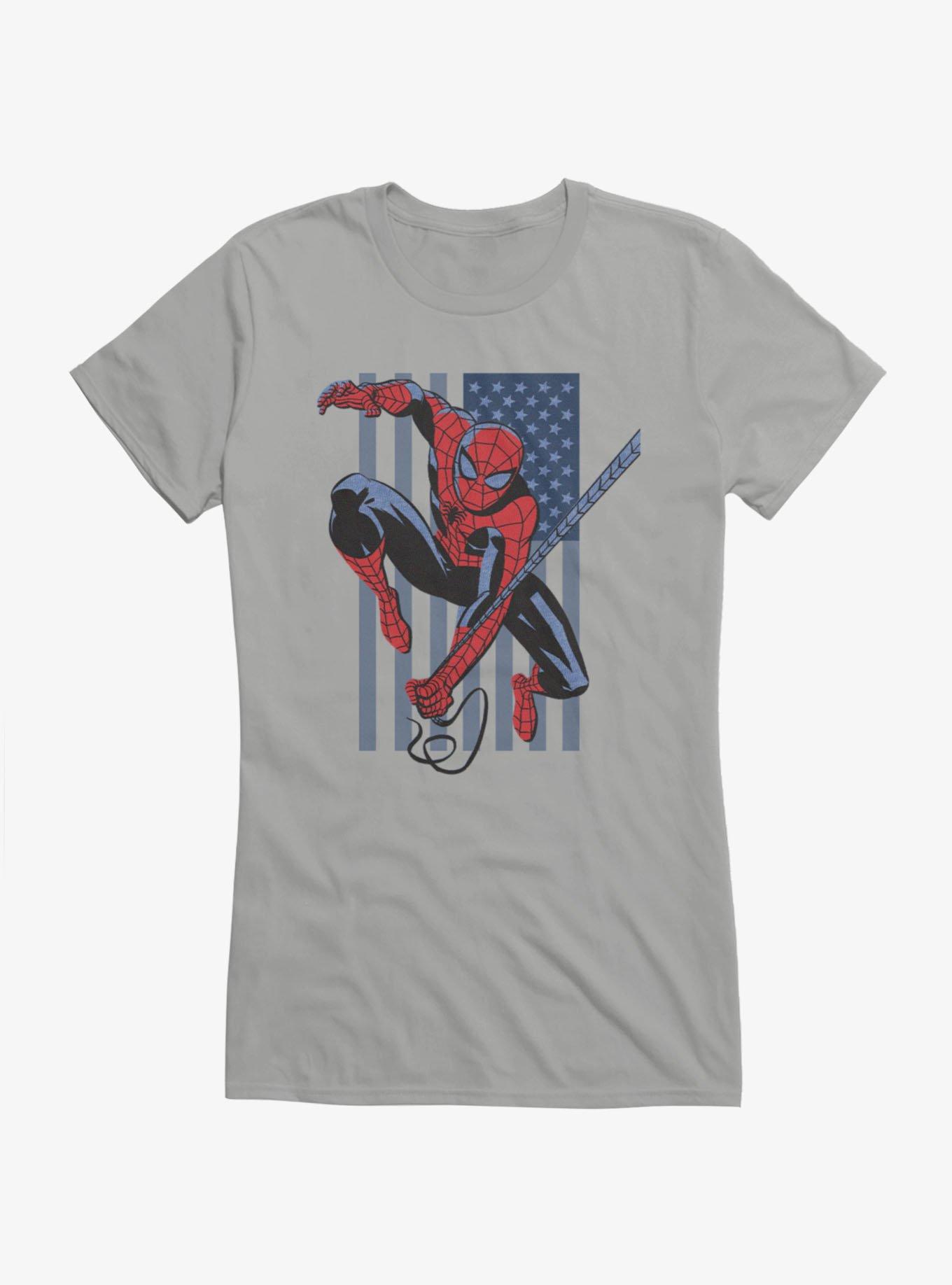 Marvel Spider-Man Flag Swing Girls T-Shirt