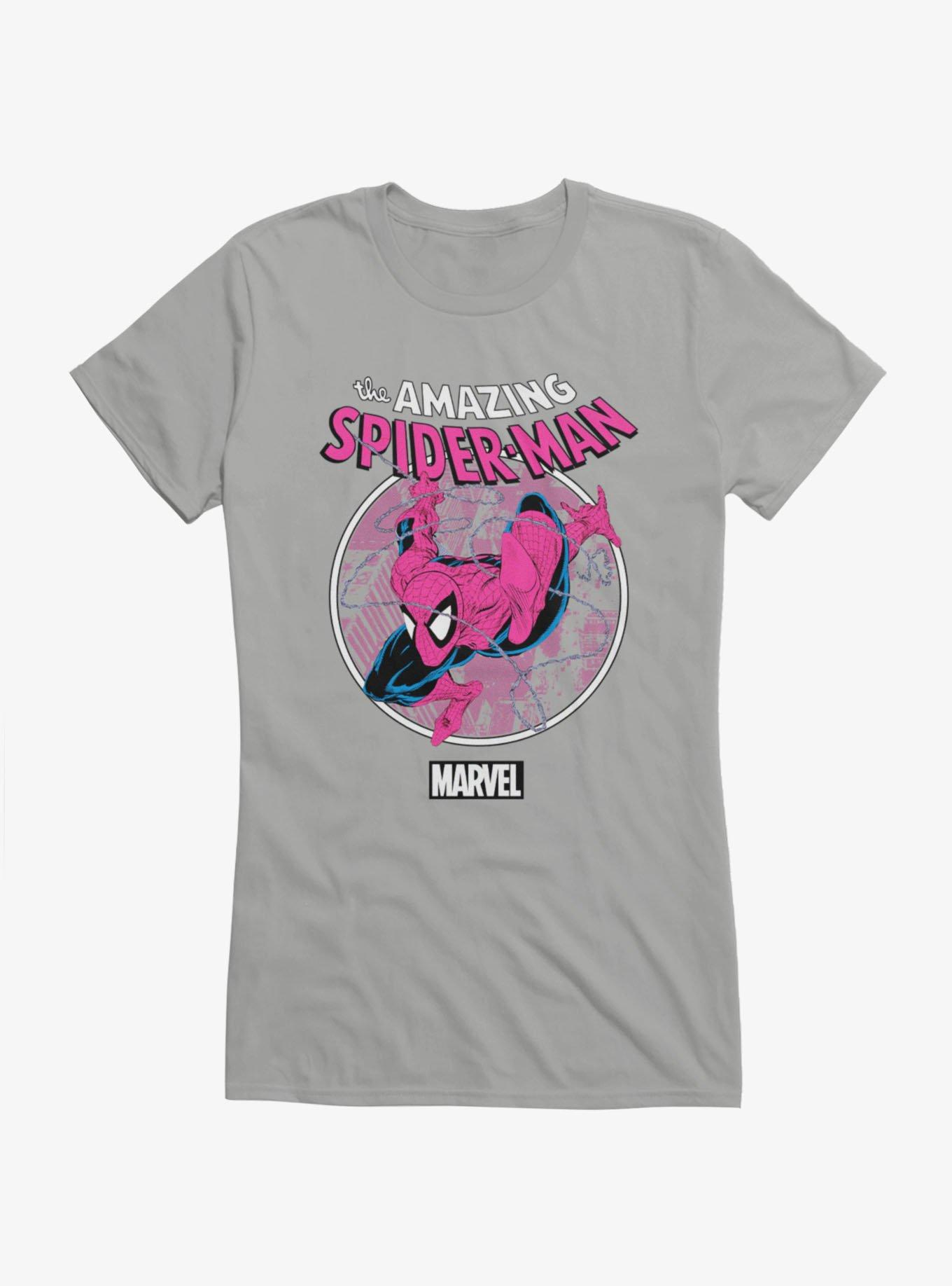 Marvel Retro The Amazing Spider-Man Web Sling Circle Pastel Girls T-Shirt, , hi-res