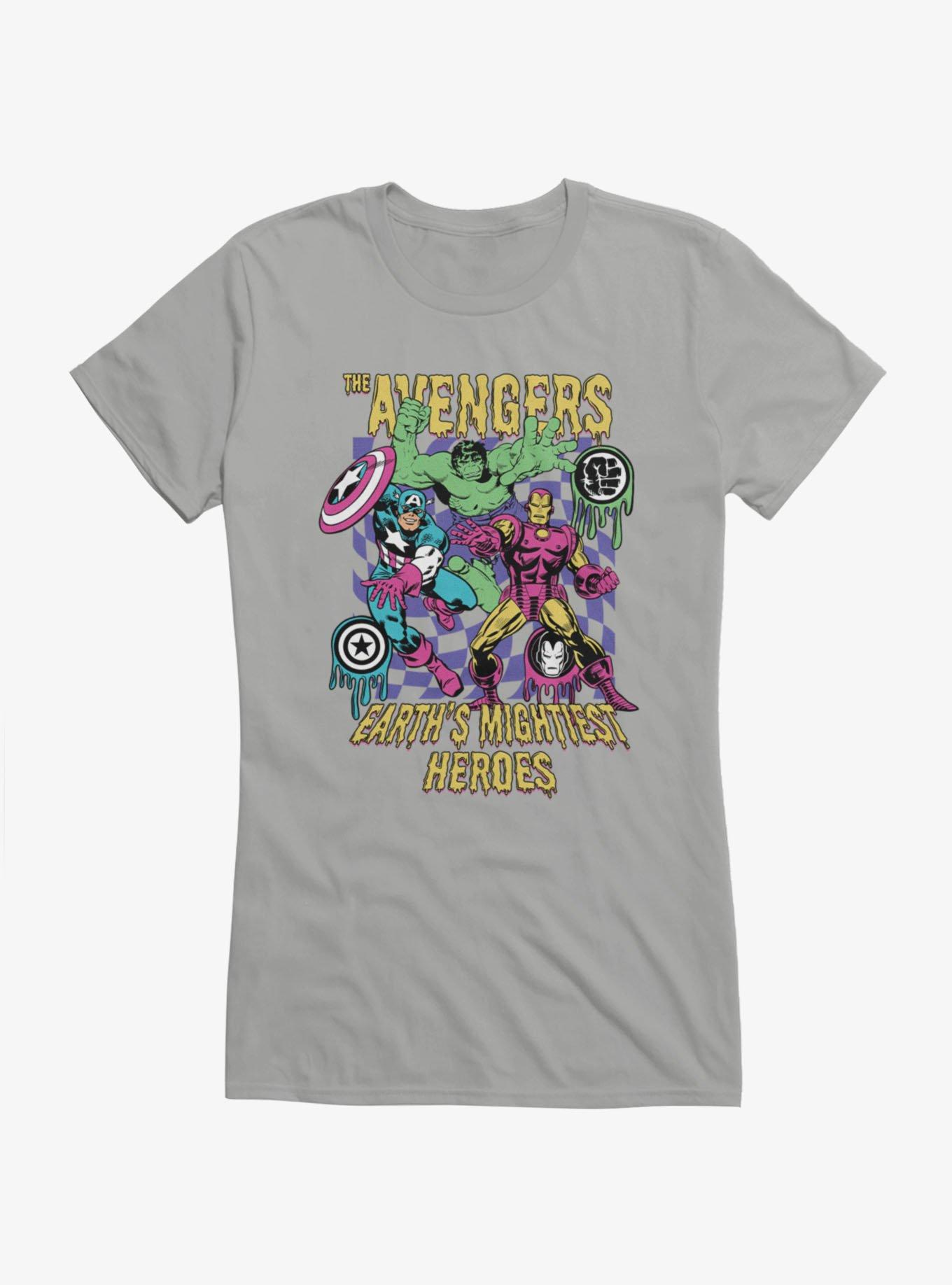 Marvel Retro Earths Mightiest Heroes Melty Icons Girls T-Shirt, , hi-res