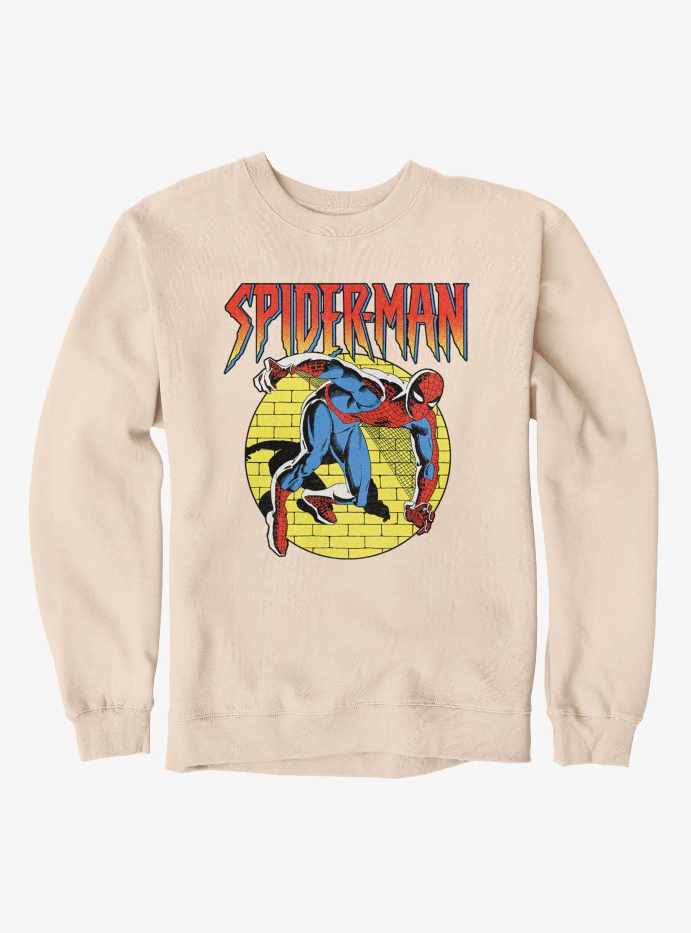 Marvel Retro Spider-Man Yellow Brick Wall Sweatshirt, , hi-res