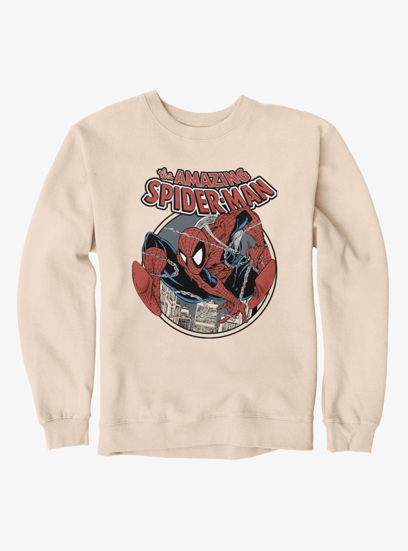 Marvel Spider-Man Retro Web Sling Circle Logo Sweatshirt